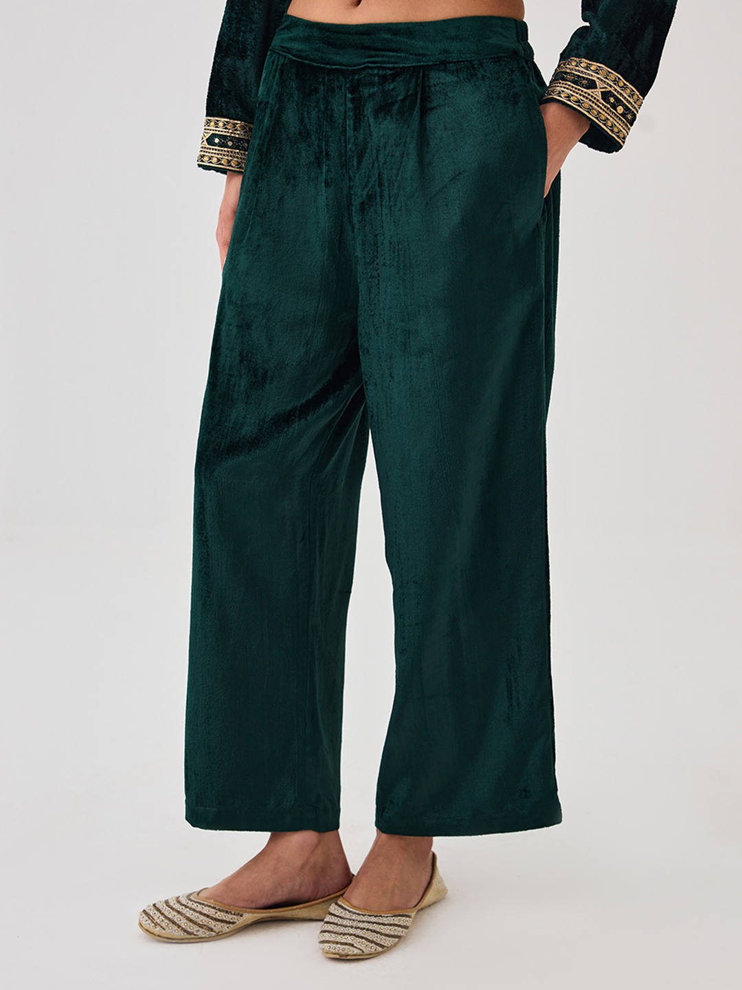 Green velvet Trouser