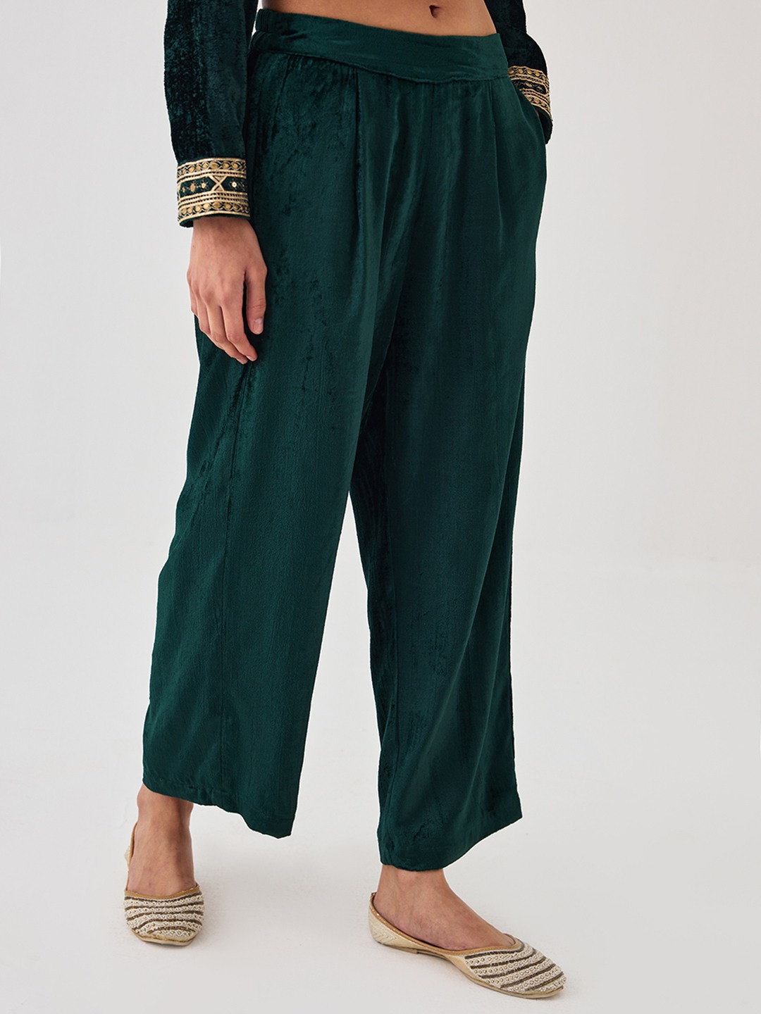 Green velvet Trouser