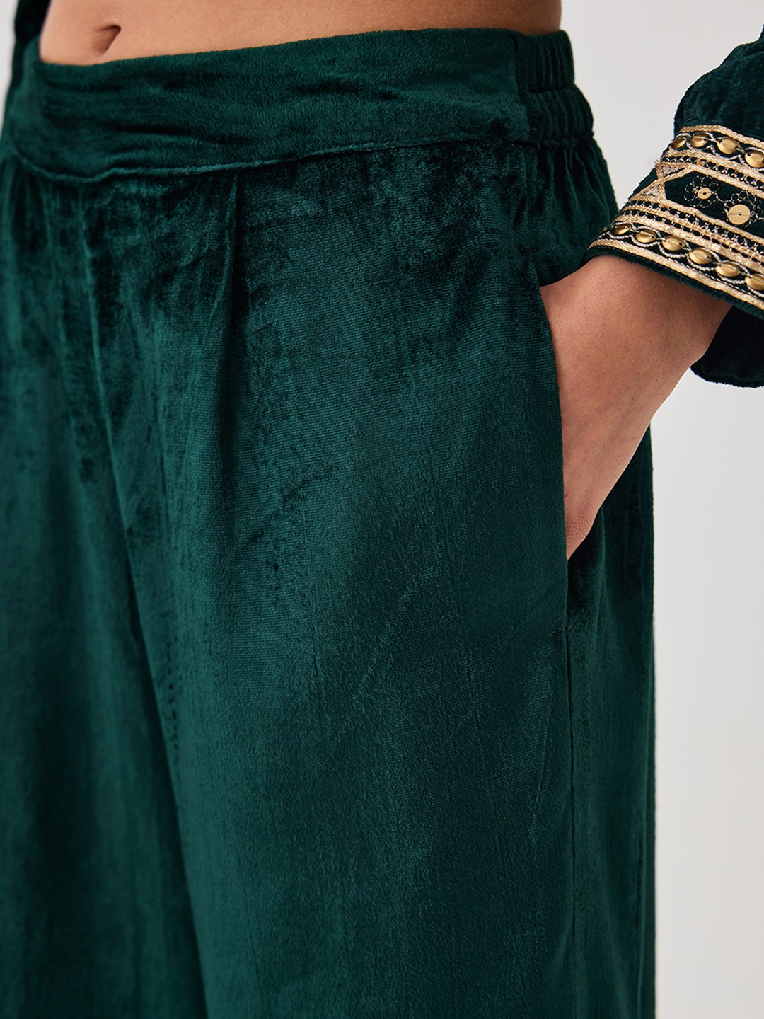 Green velvet Trouser