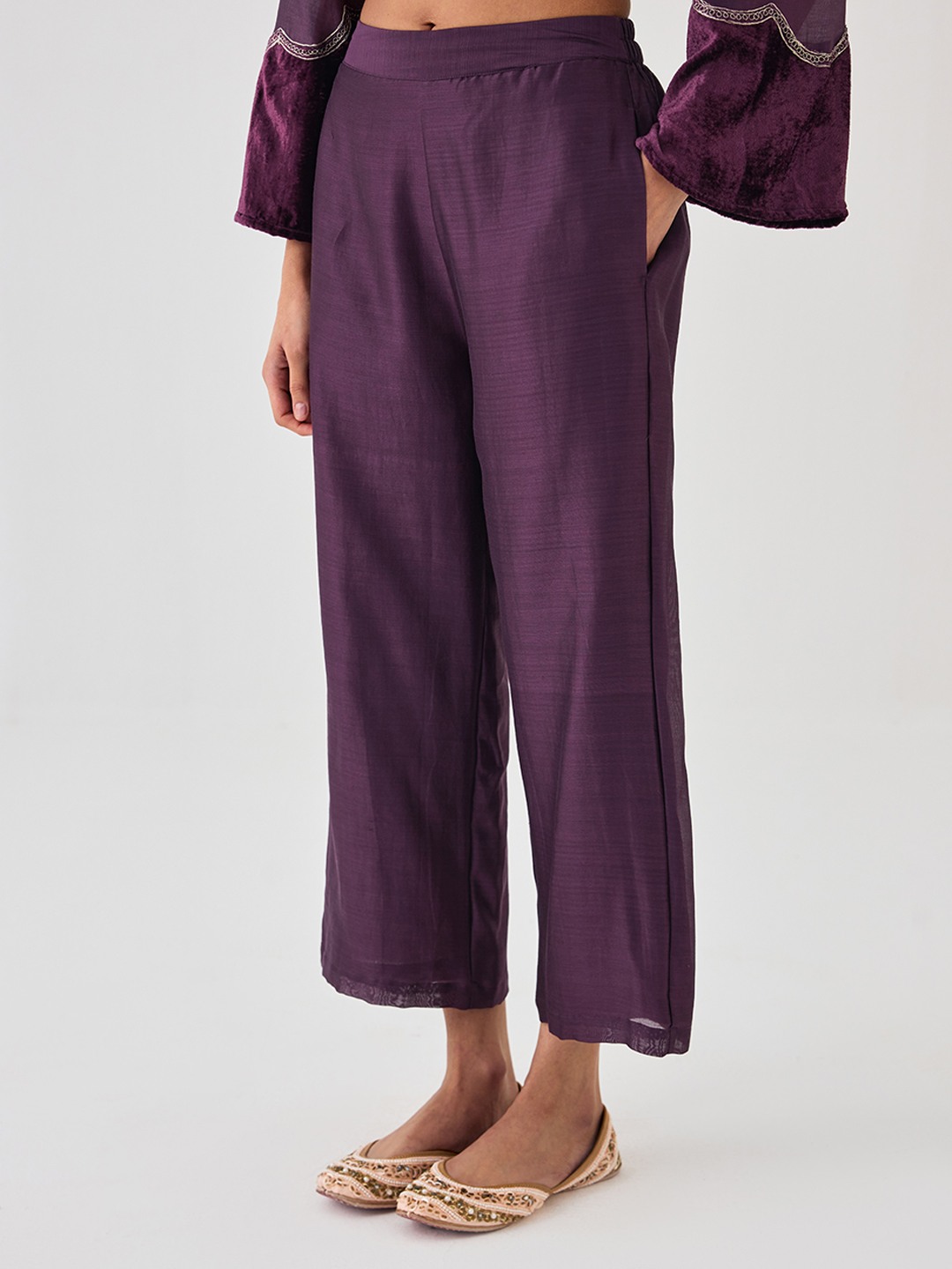 Purple Straight Trouser