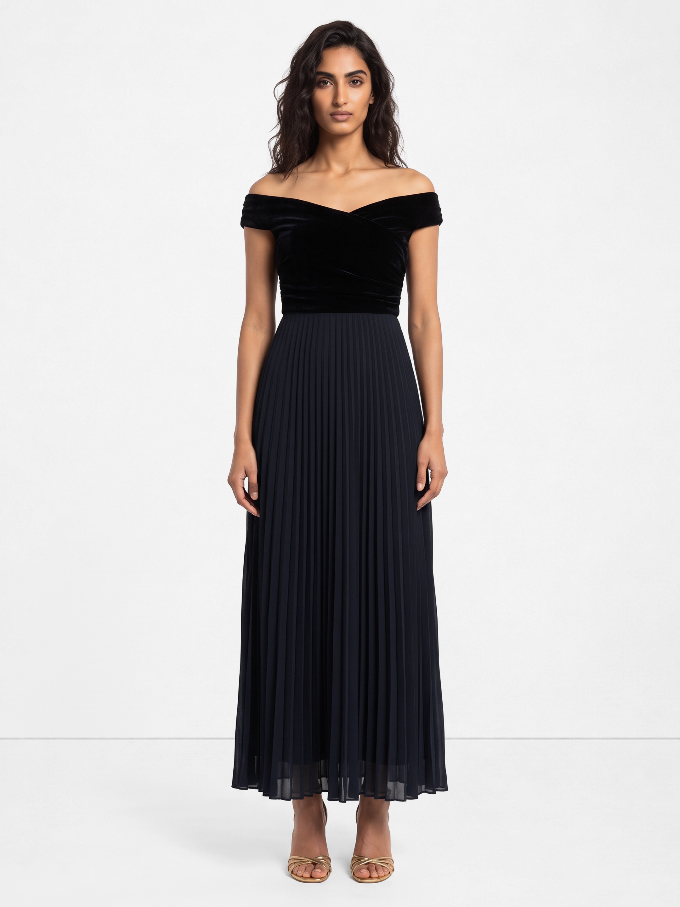 Nia Blue Velvet Dress