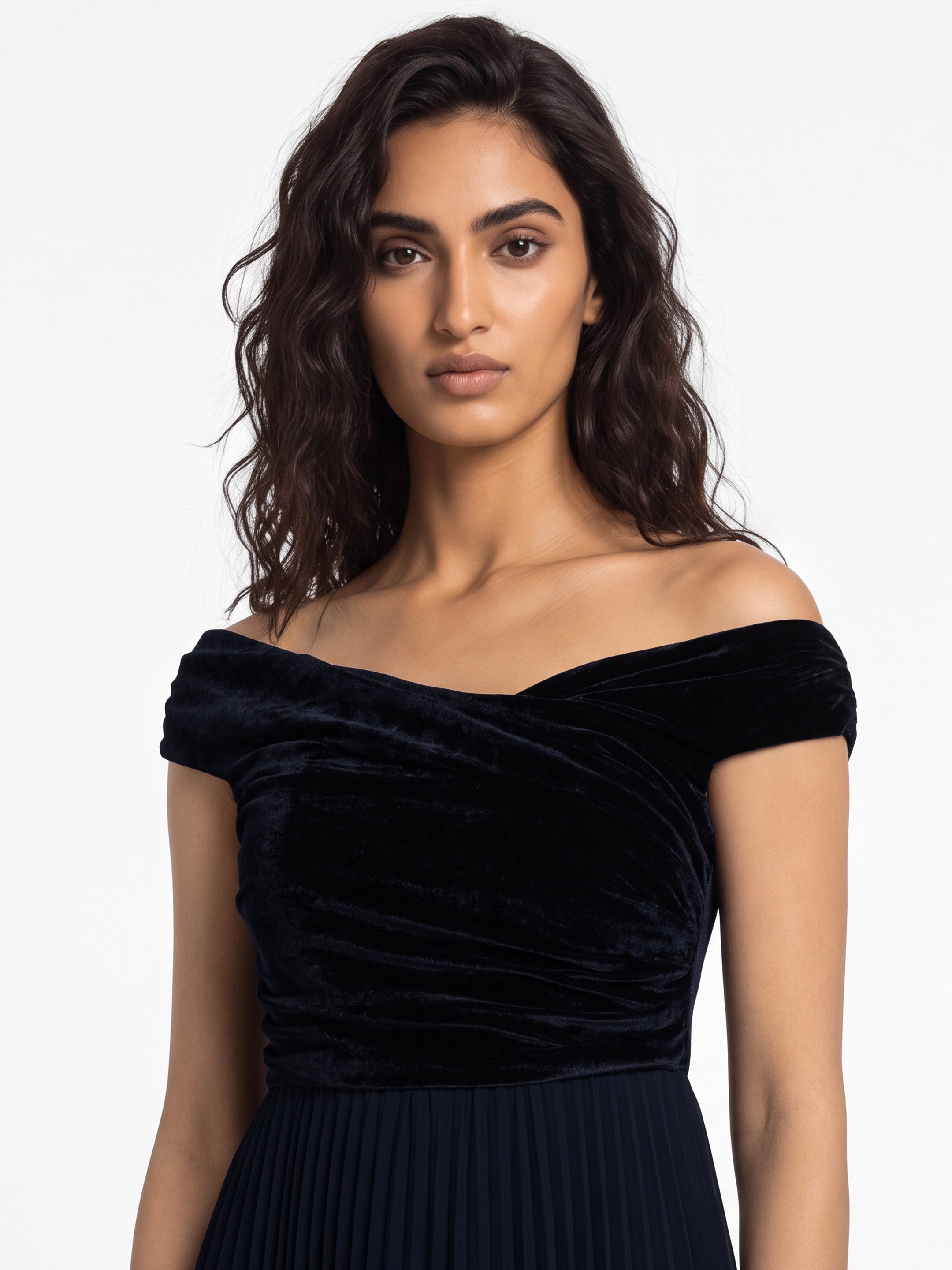 Nia Blue Velvet Dress