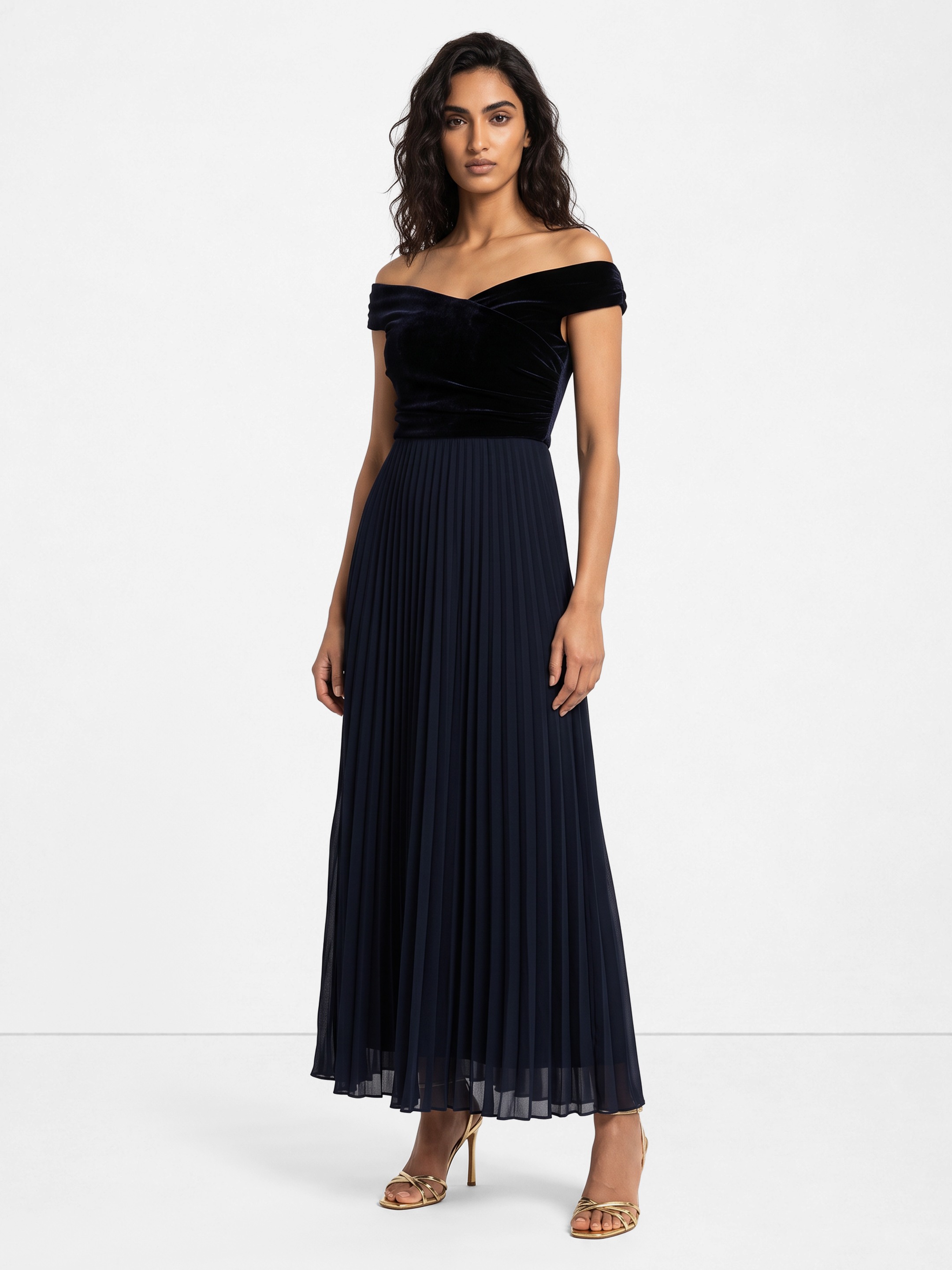 Nia Blue Velvet Dress