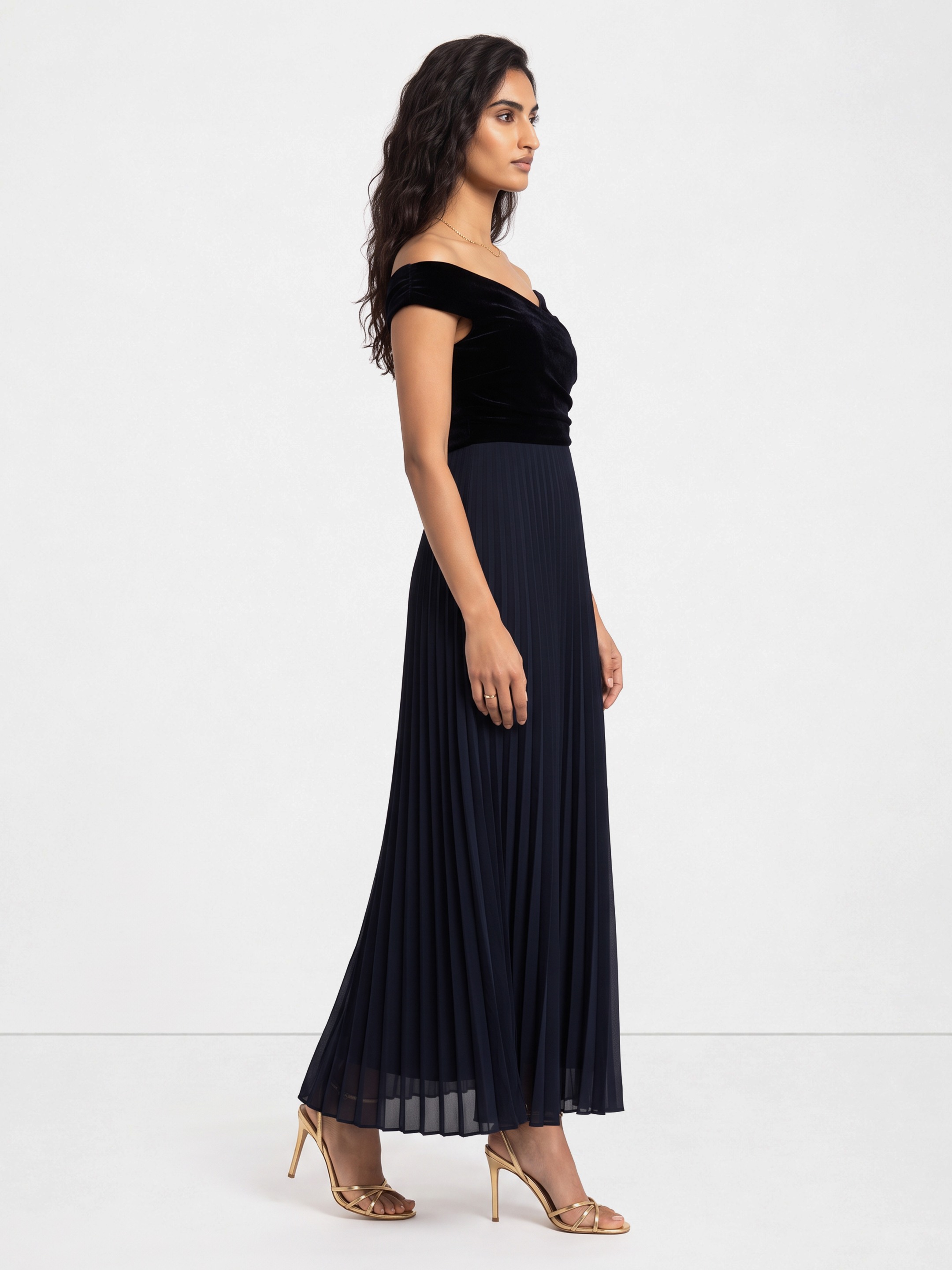 Nia Blue Velvet Dress