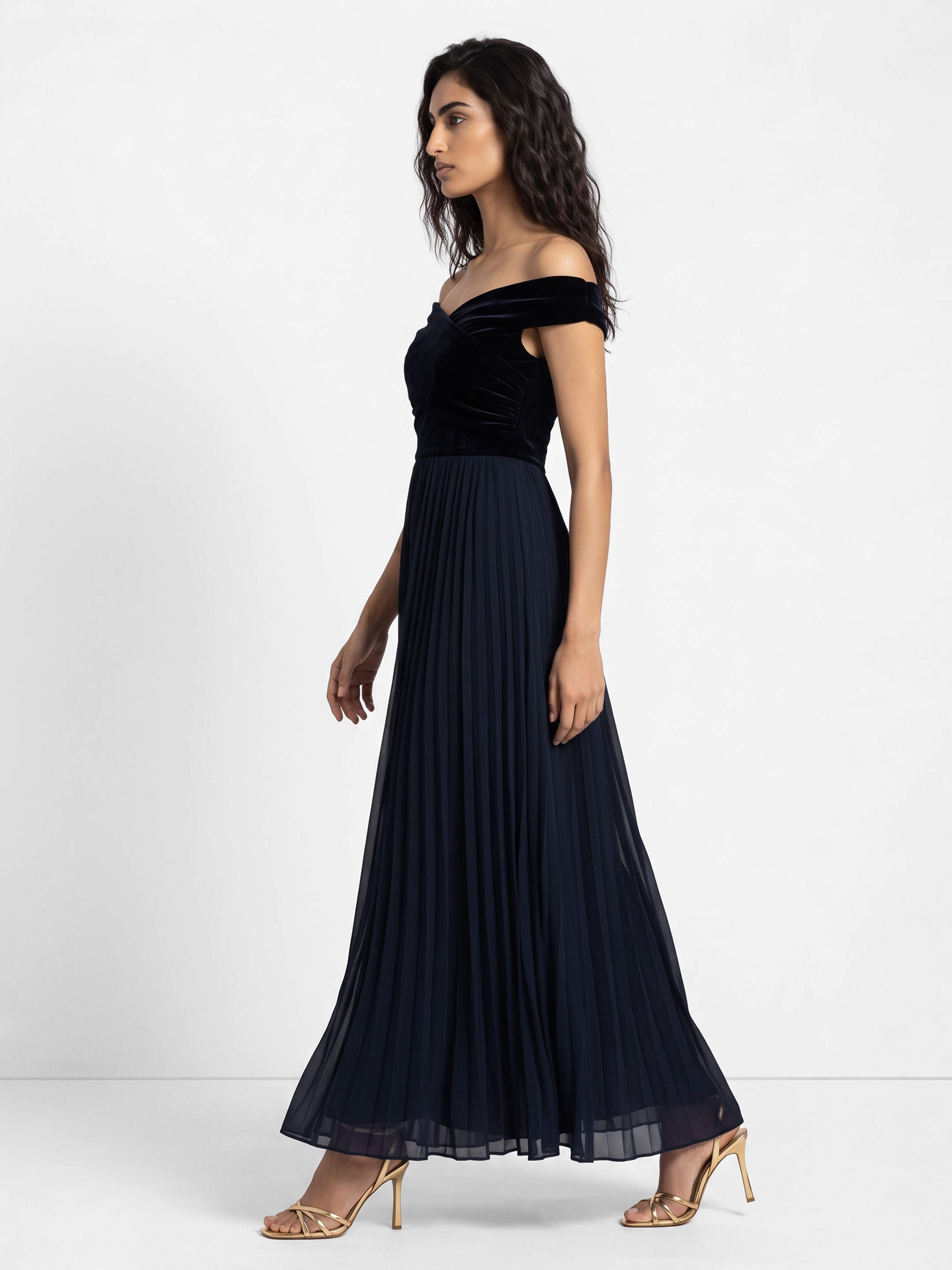 Nia Blue Velvet Dress