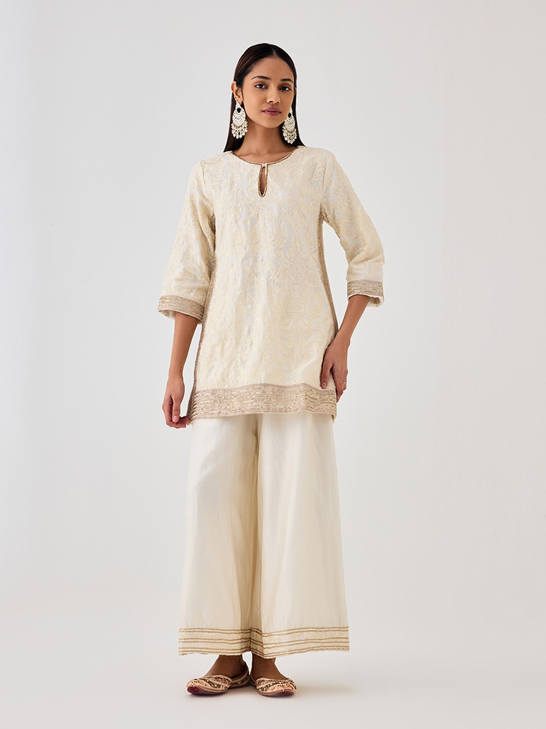Ivory Embroidered Kurta
