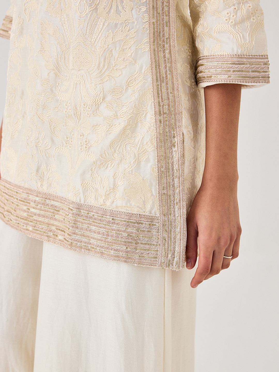Ivory Embroidered Kurta