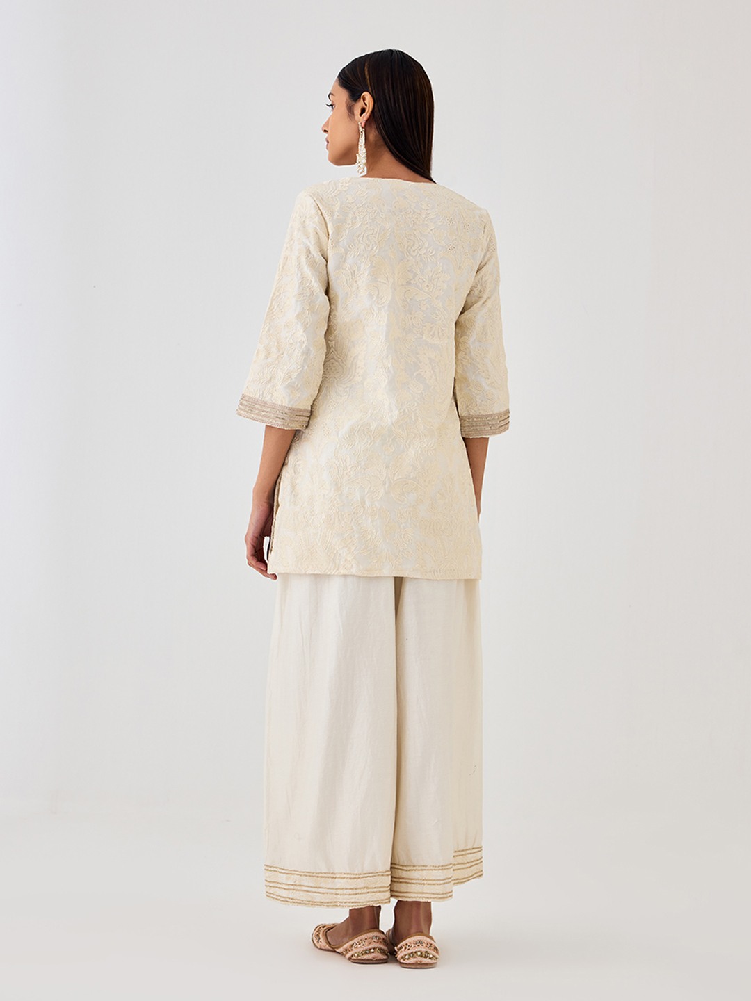 Ivory Embroidered Kurta