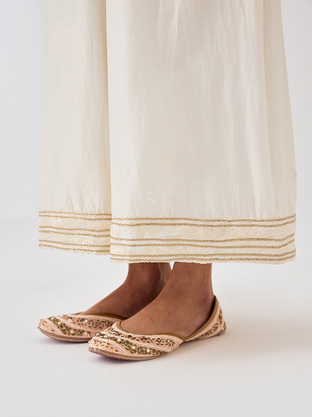 Ivory Embroidered Trouser