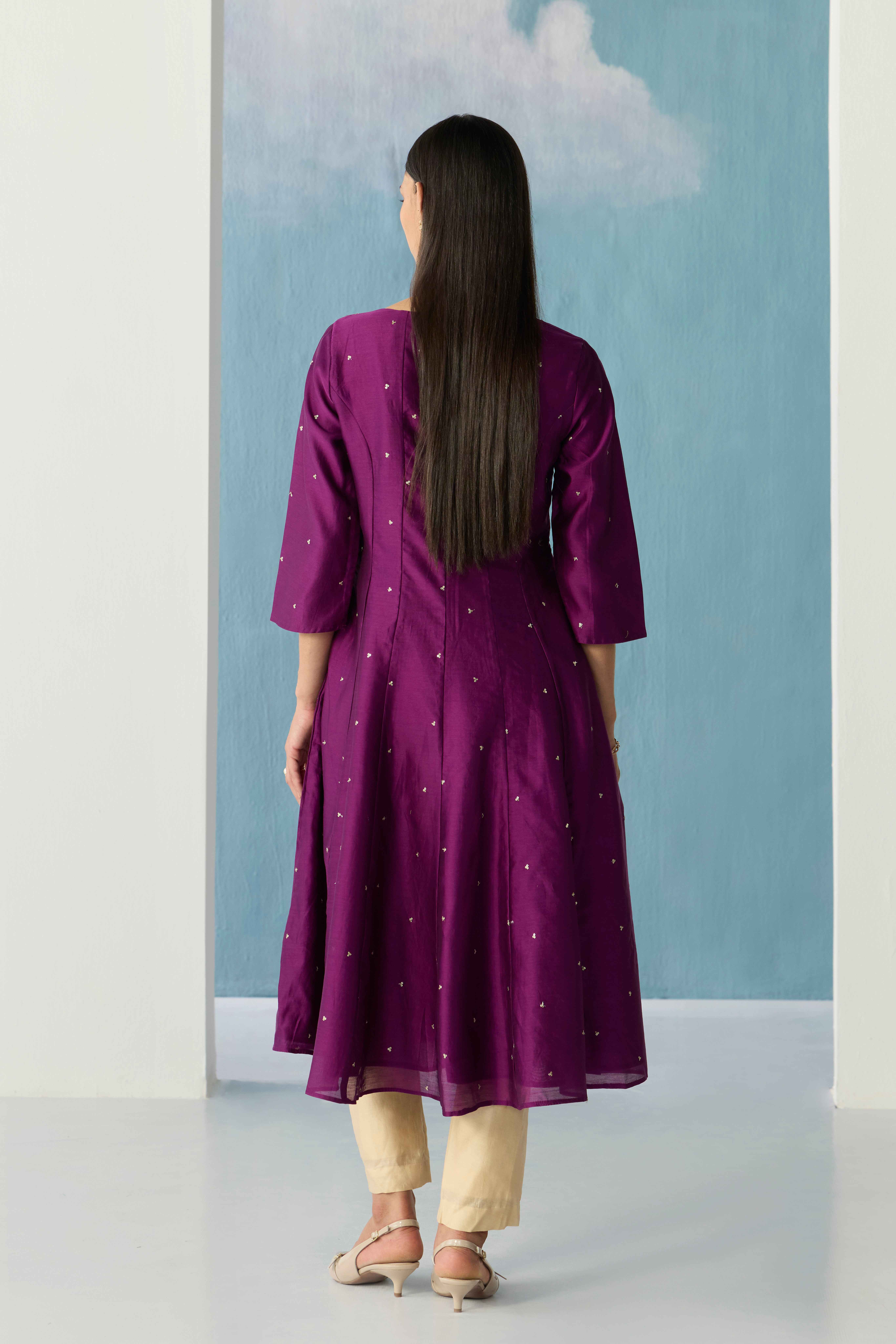 Plum Halo kurta