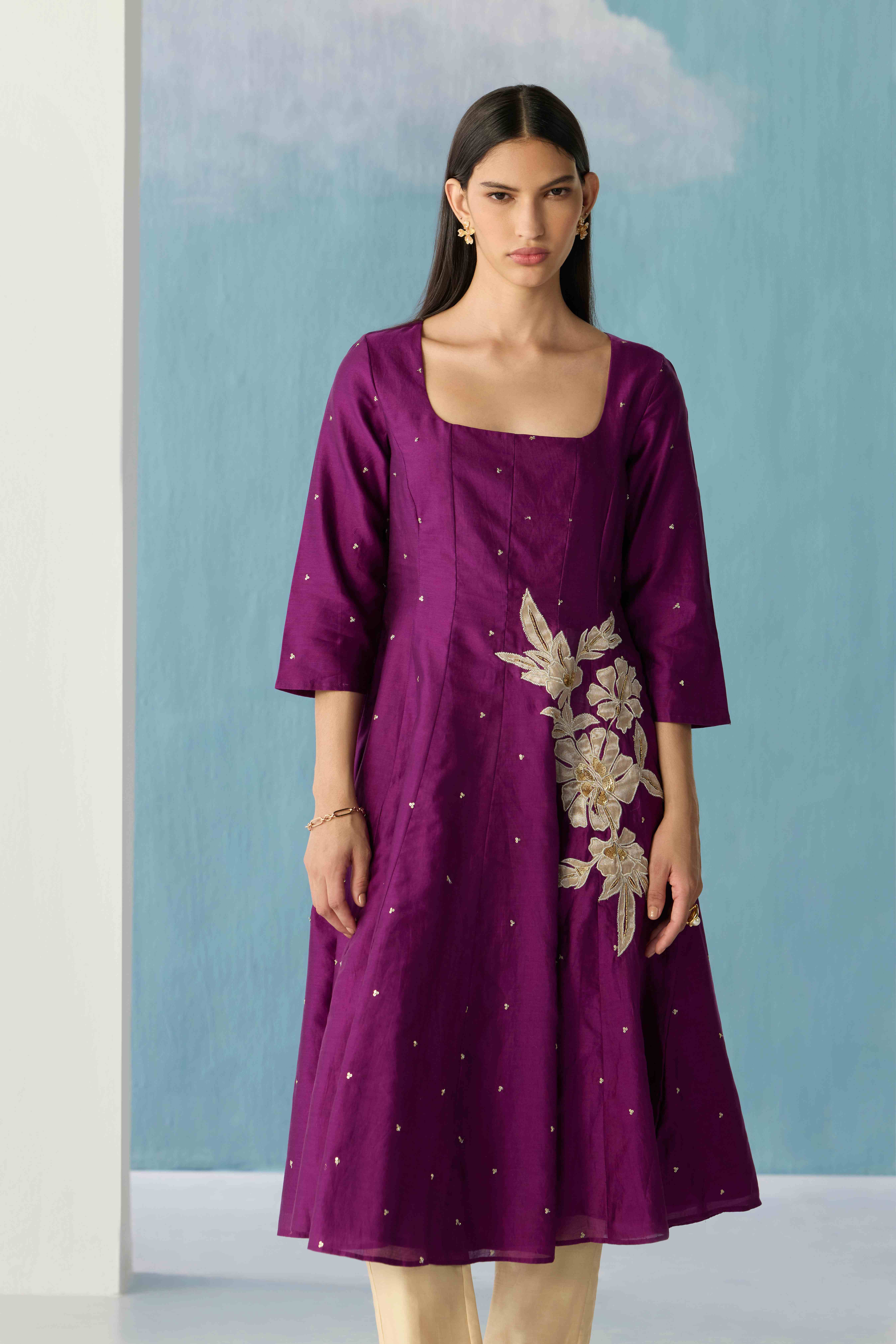 Plum Halo kurta