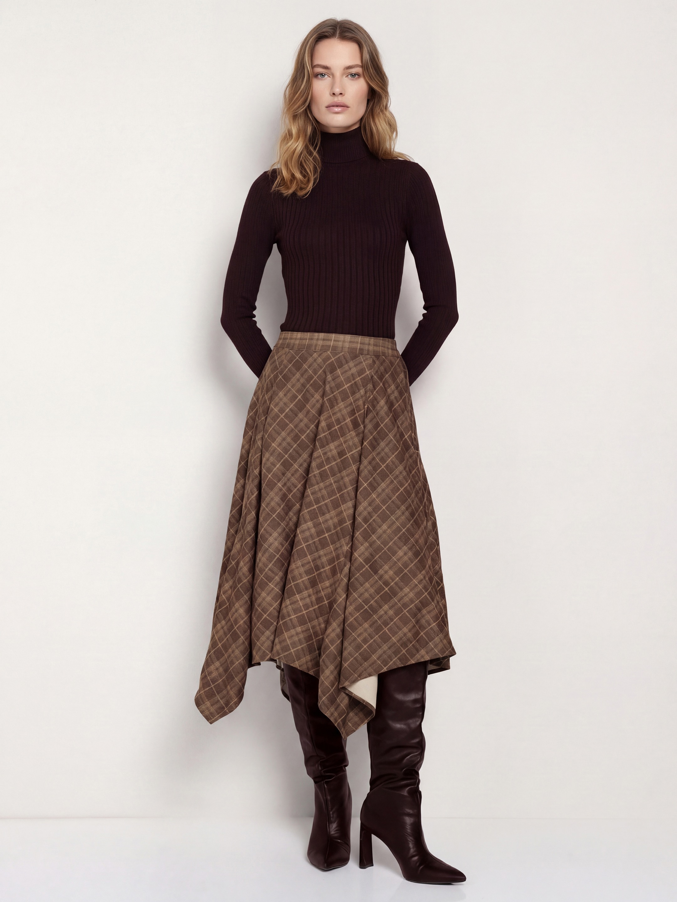 【美品✨】rokh ・Asymmetric Belter Skirt Brown Asymmetric Skirt