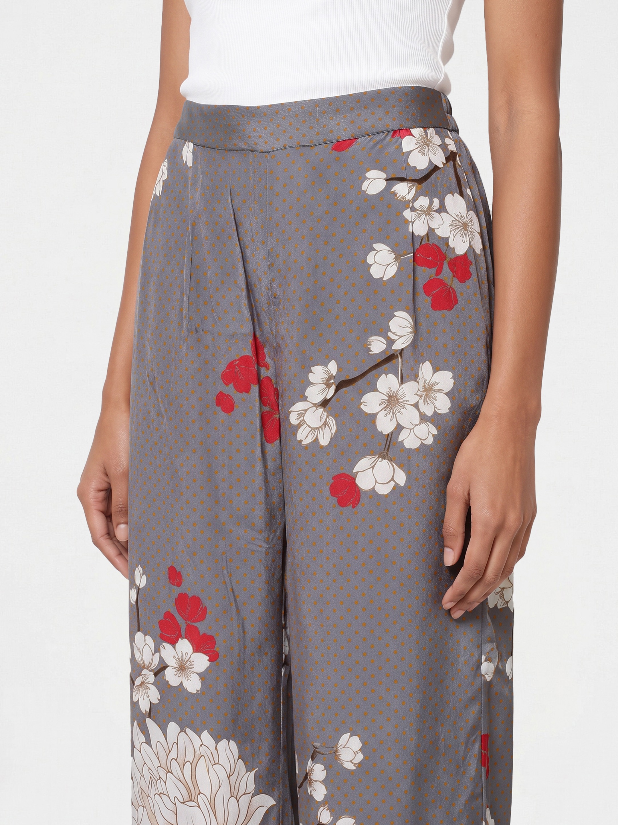 Grey Printed Trouser