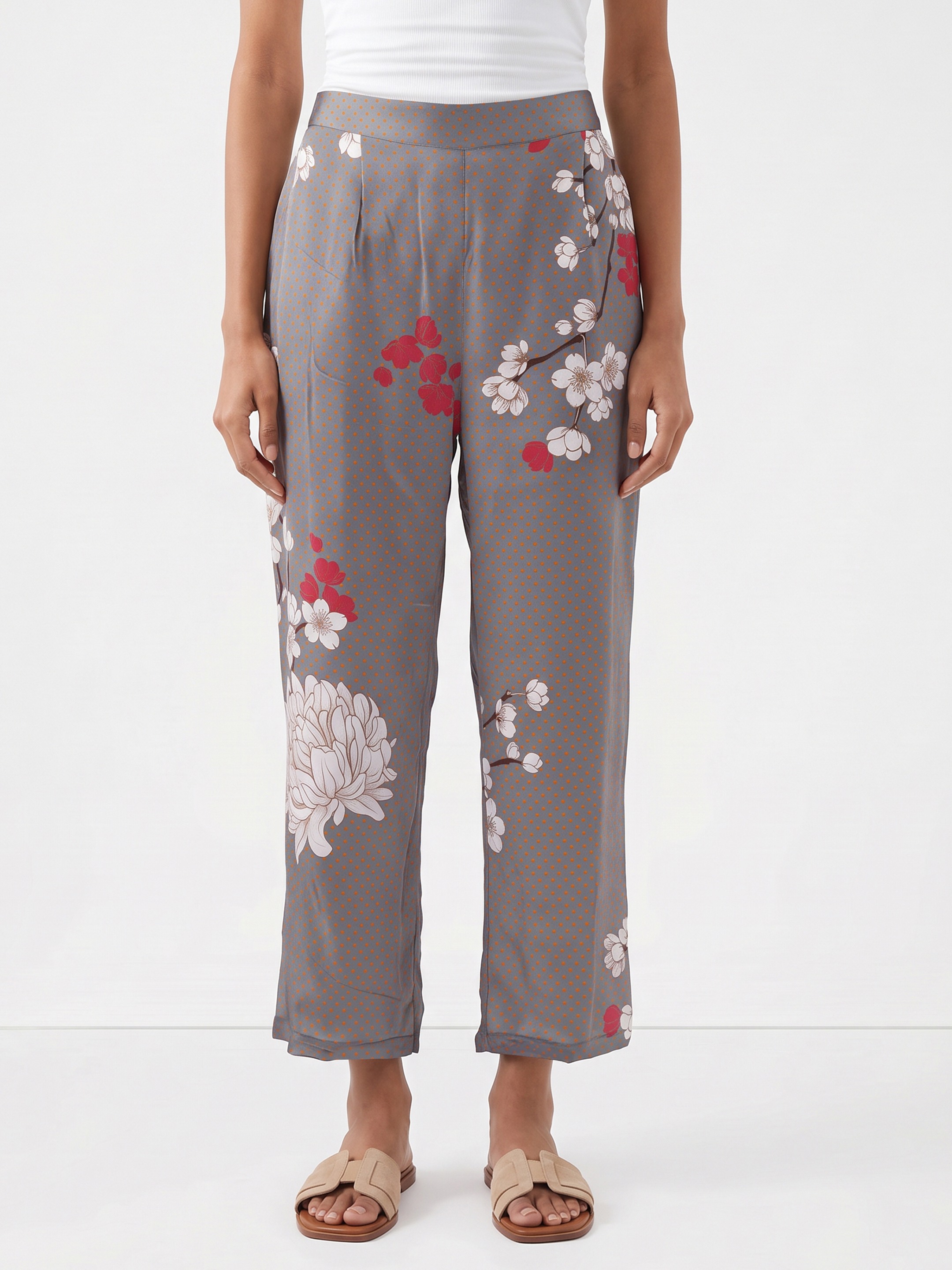 Grey Printed Trouser
