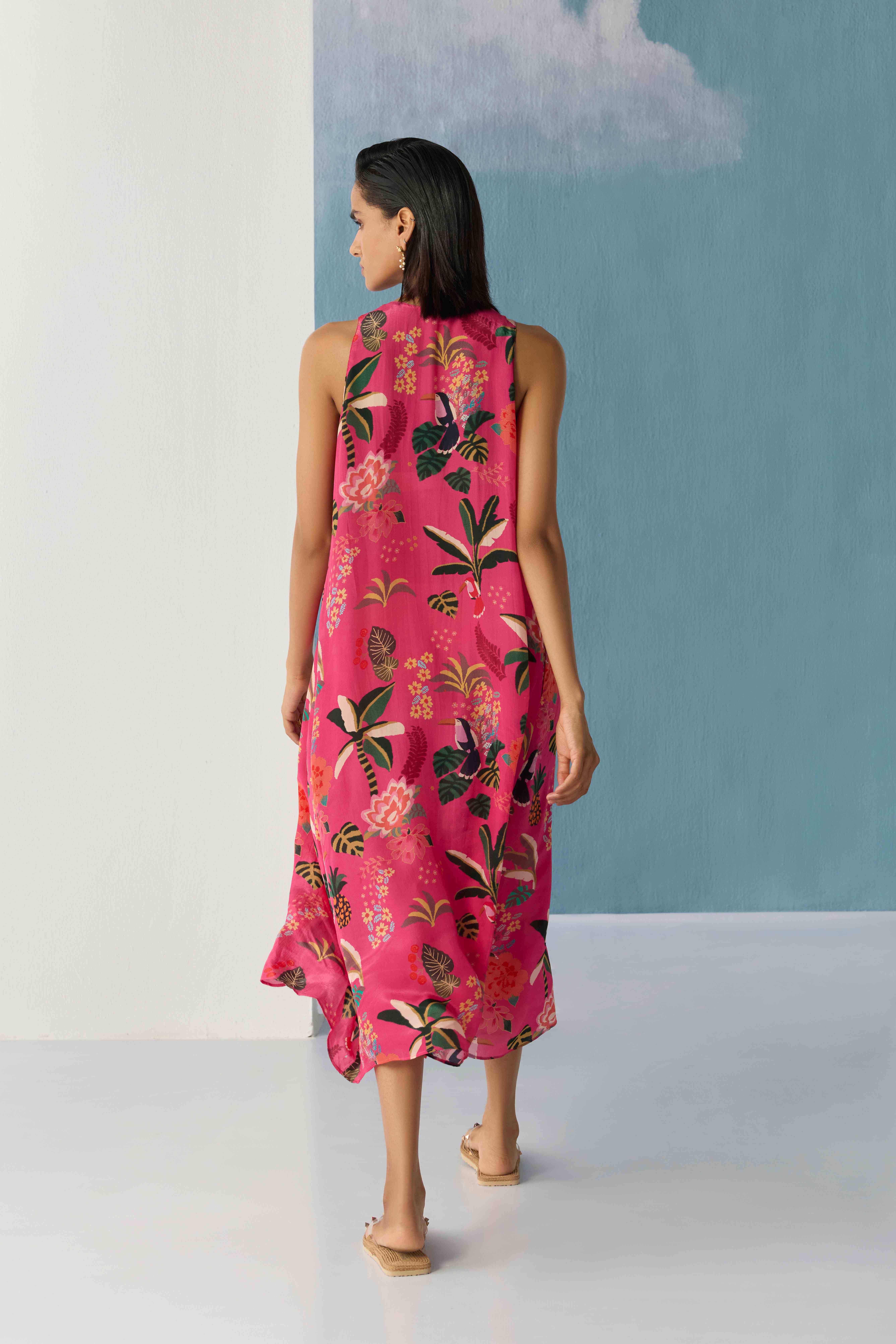 pink tropical island dress