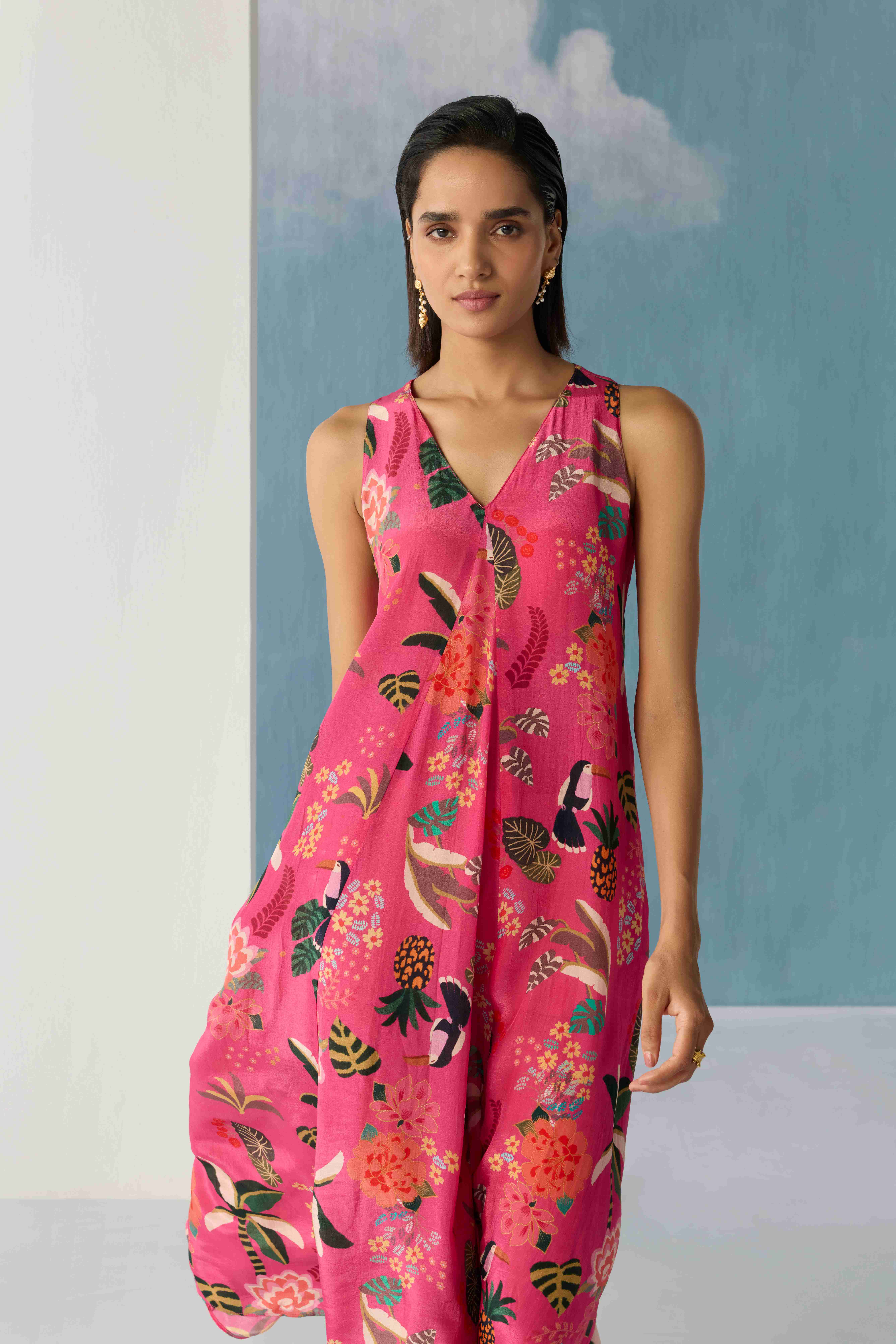 pink tropical island dress