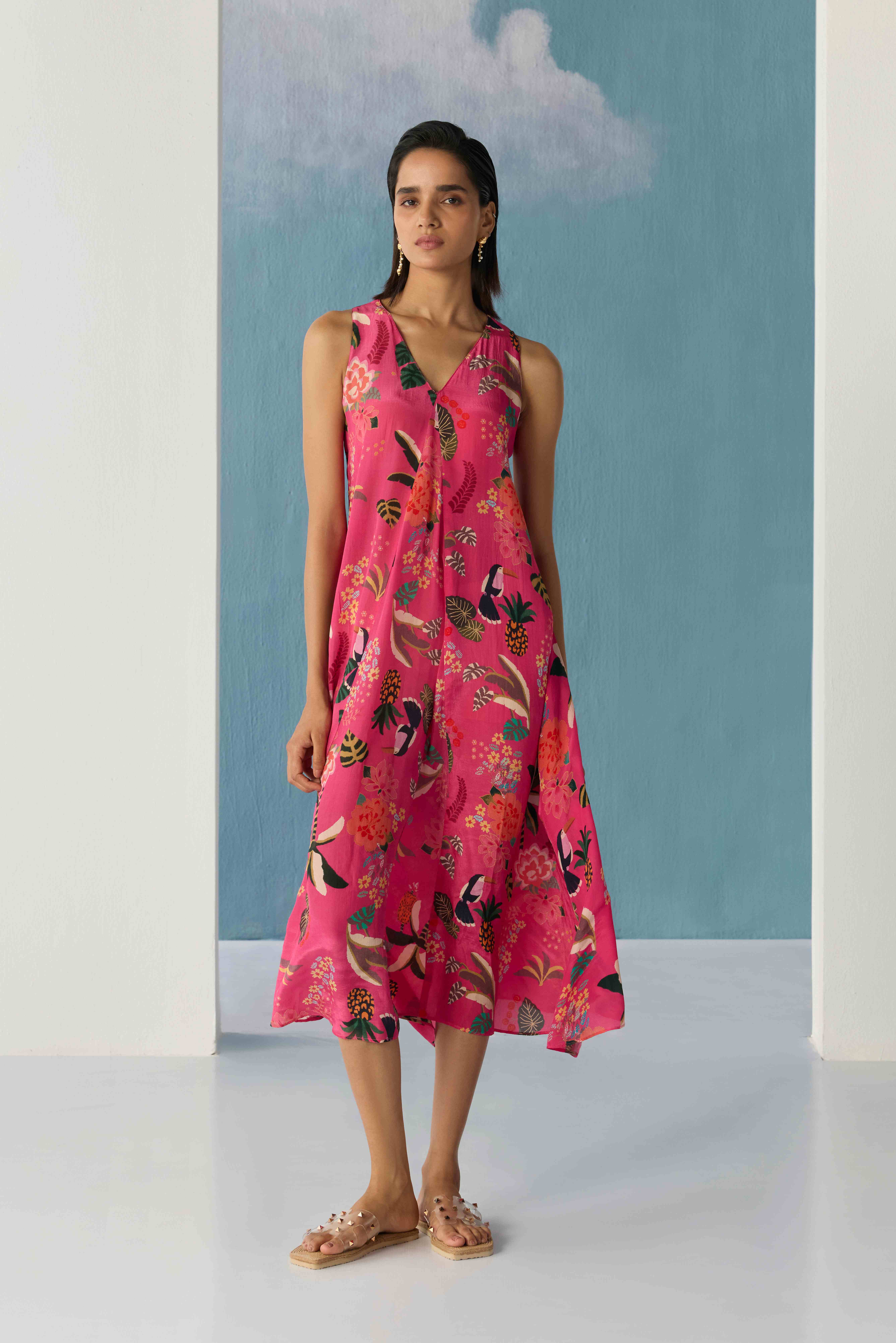 pink tropical island dress