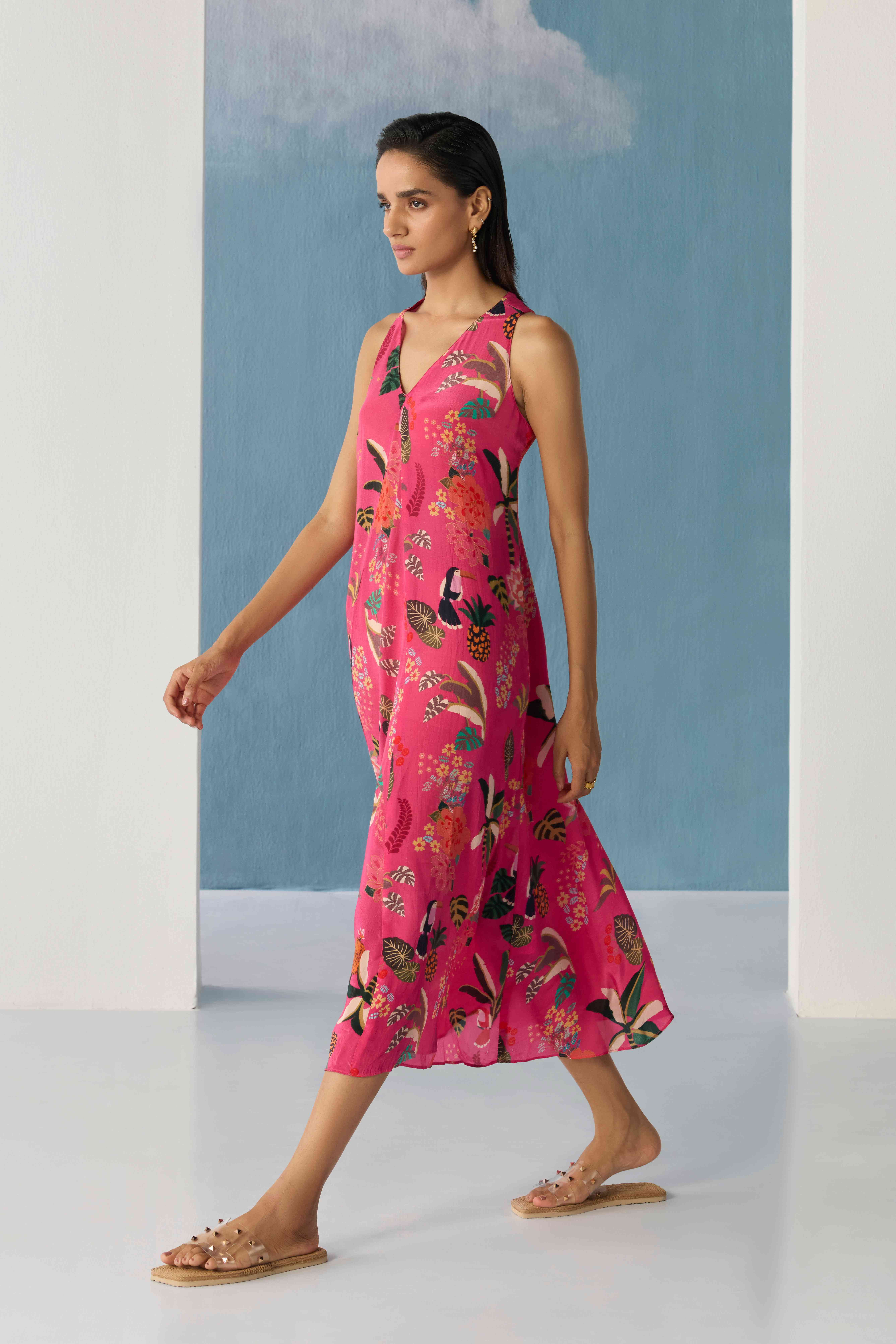 pink tropical island dress