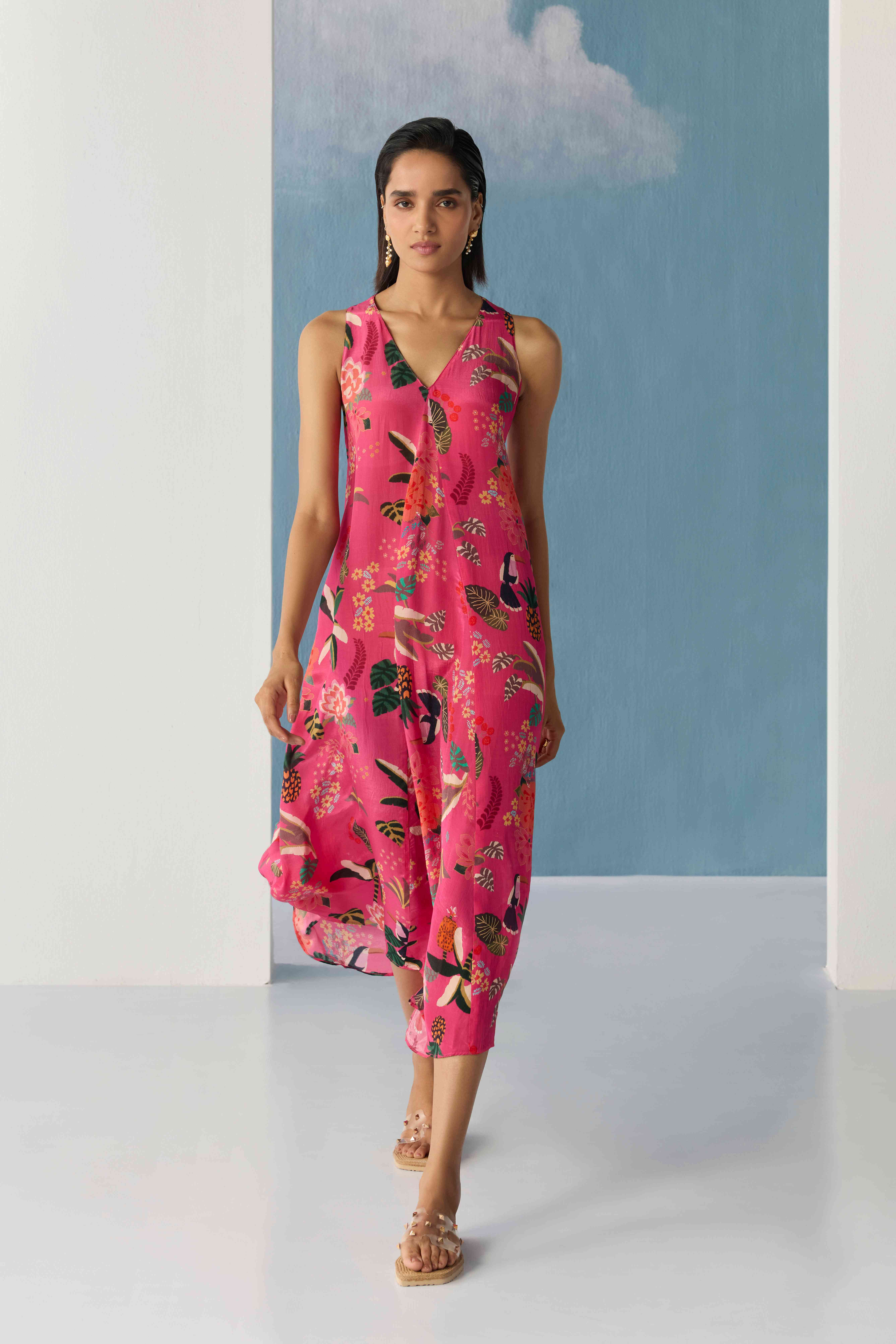 pink tropical island dress