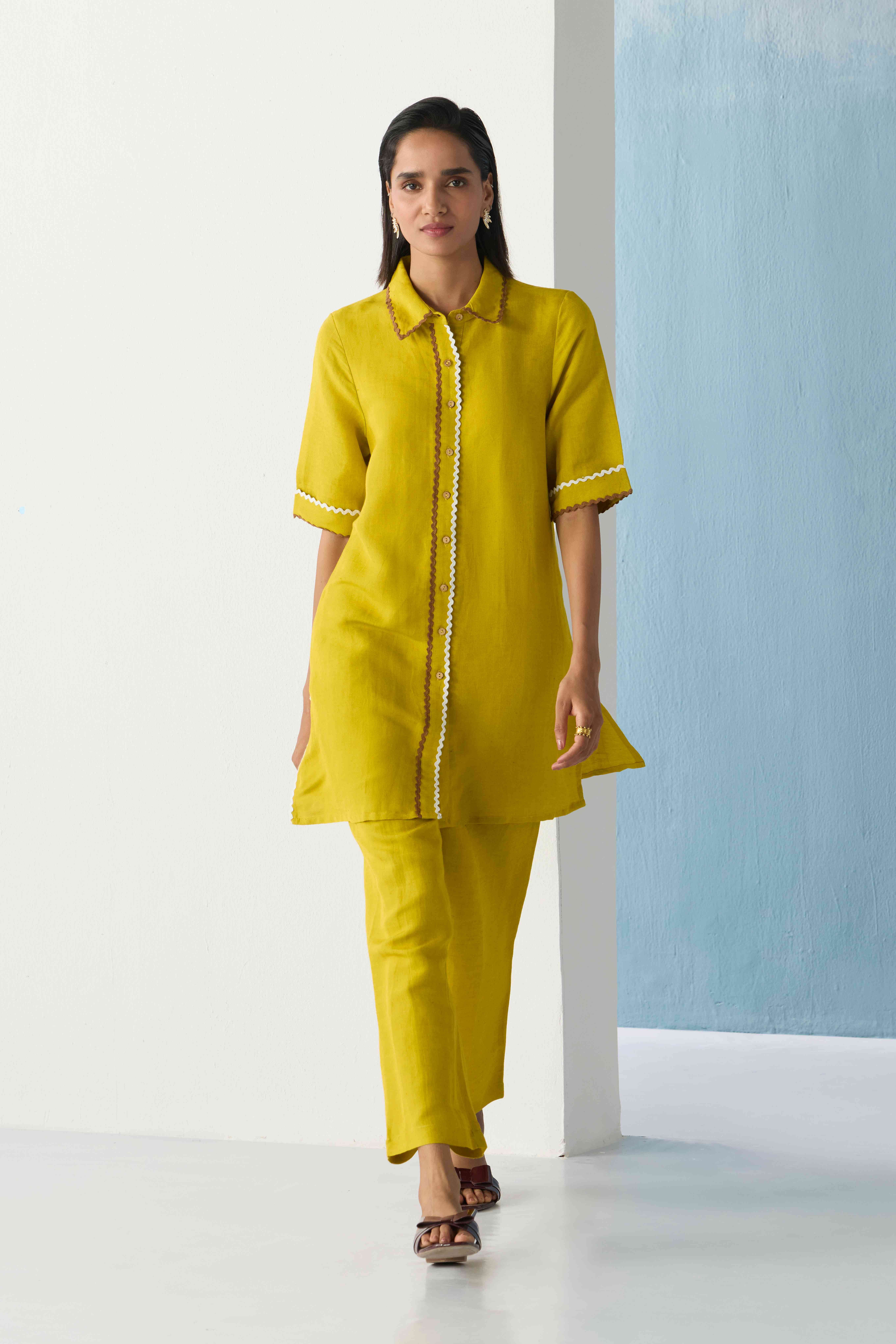 Ochre Straight Trousers