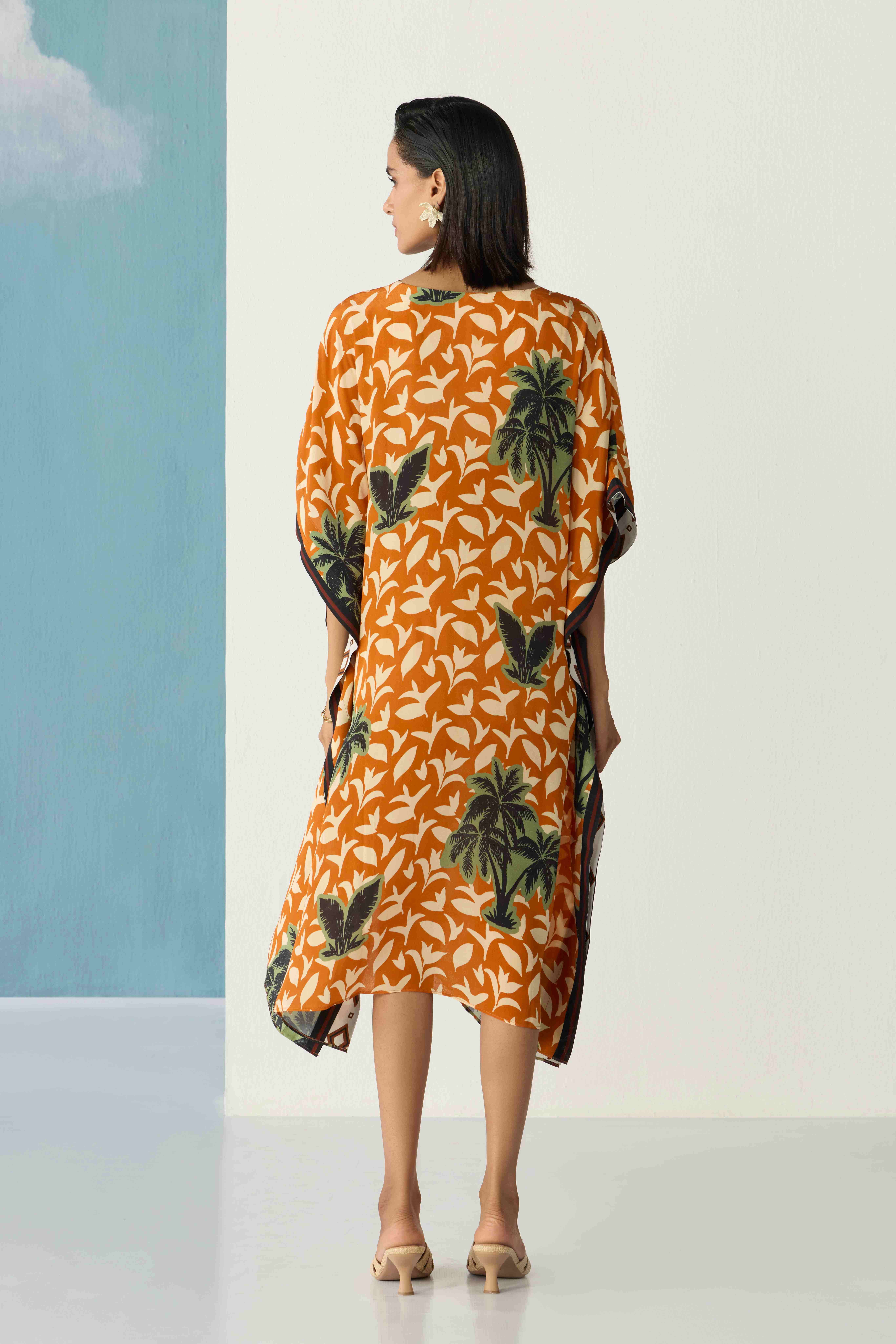 ochre palm kaftan