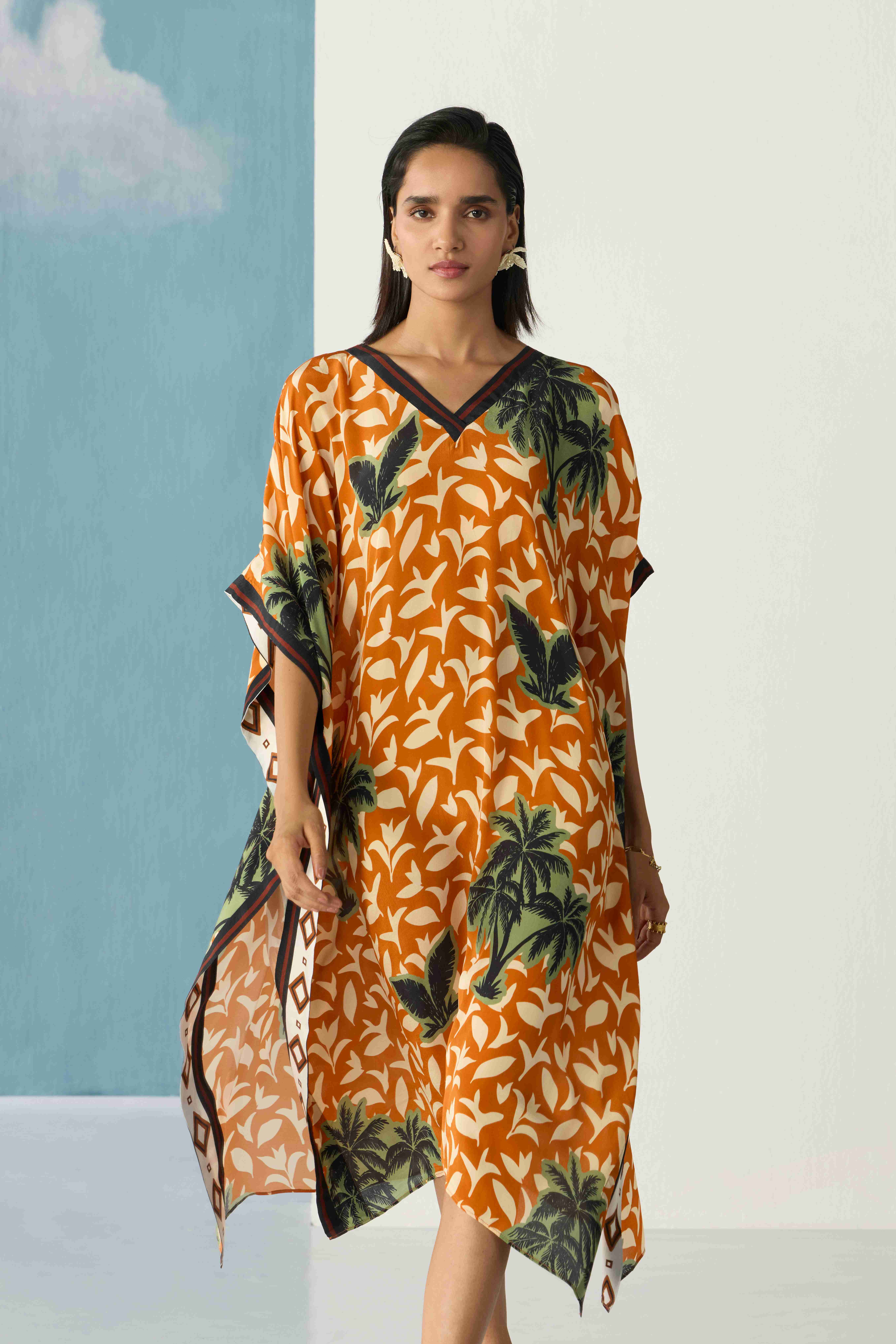 ochre palm kaftan