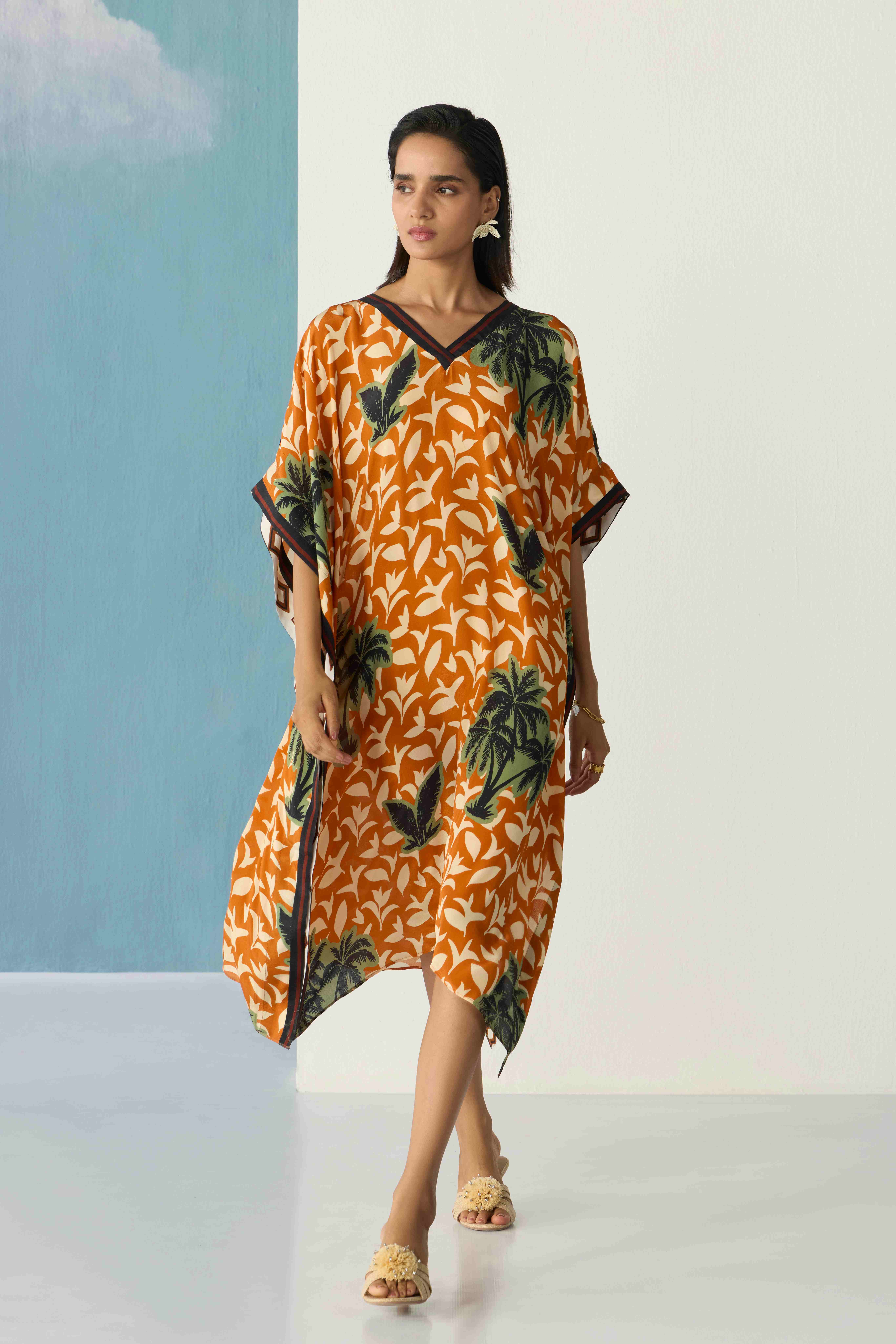 ochre palm kaftan