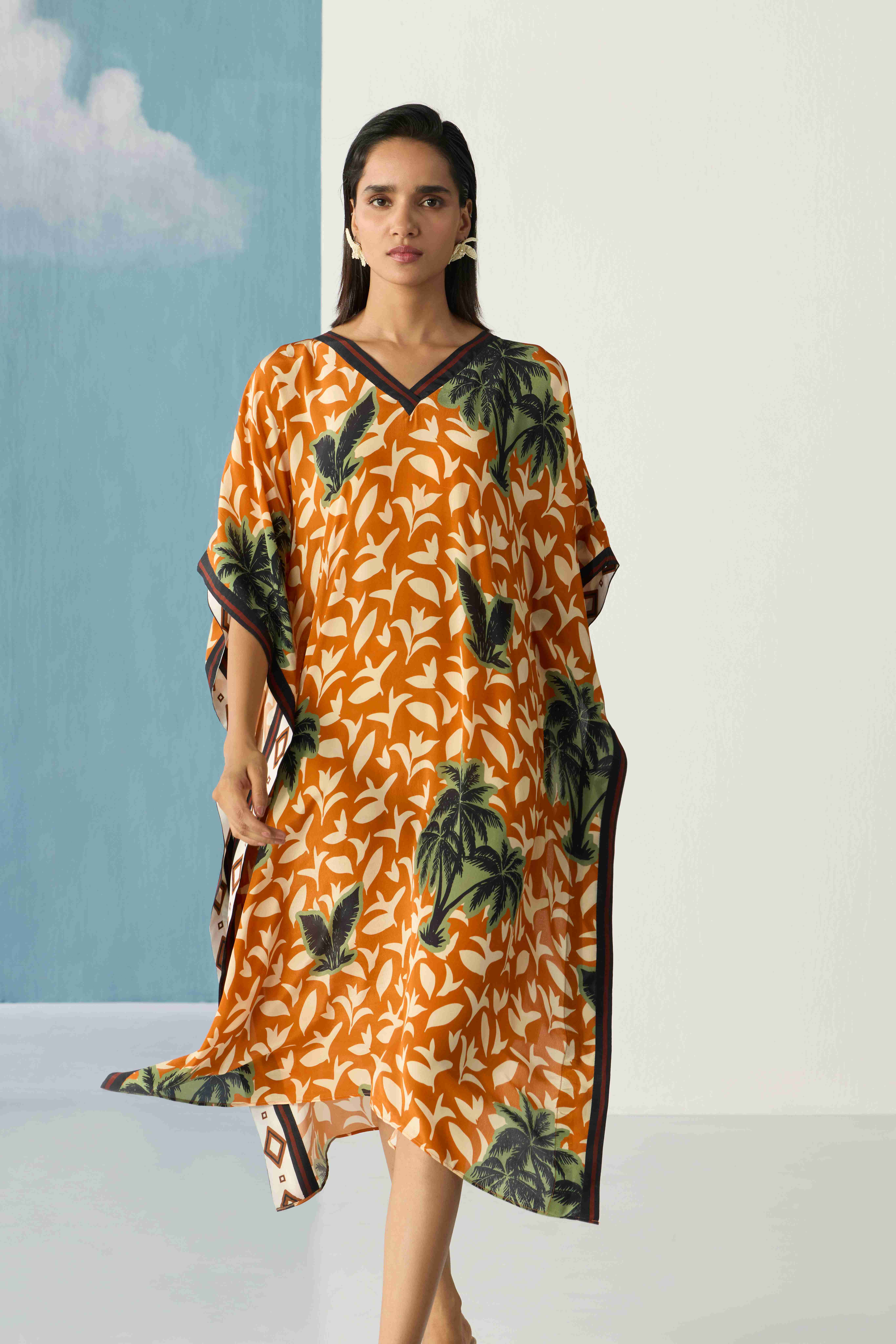 ochre palm kaftan