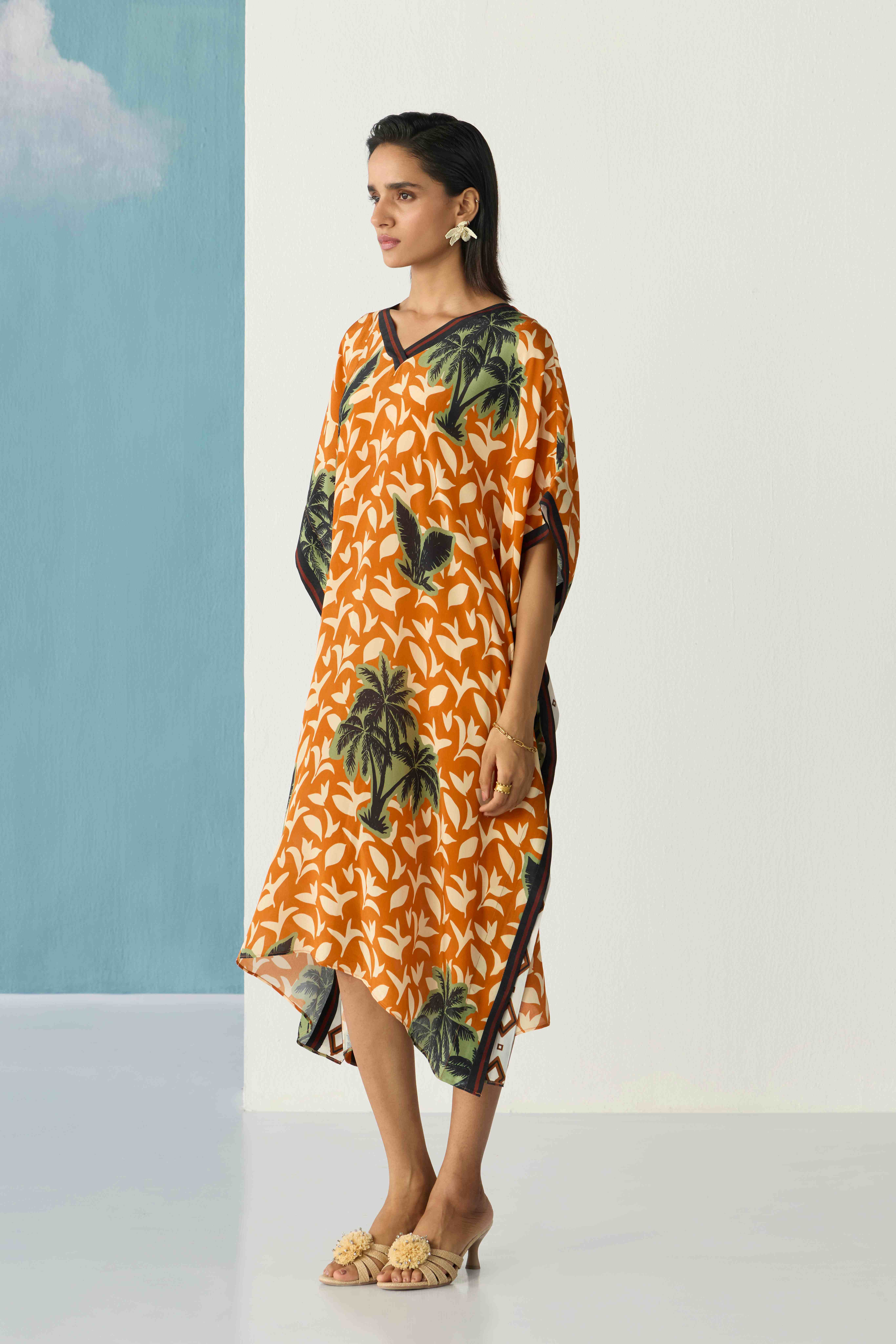 ochre palm kaftan