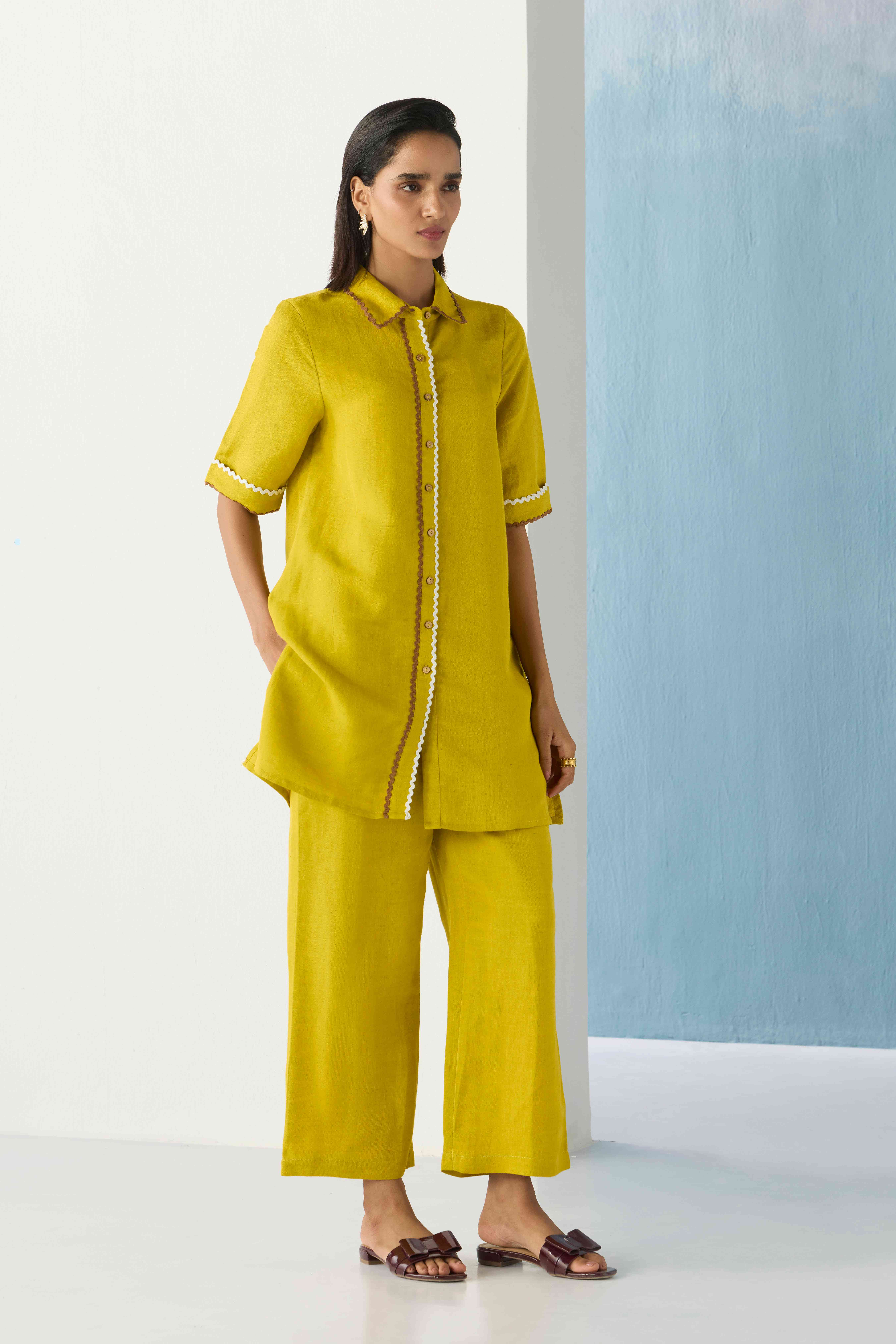 Ochre straight-fit kurti