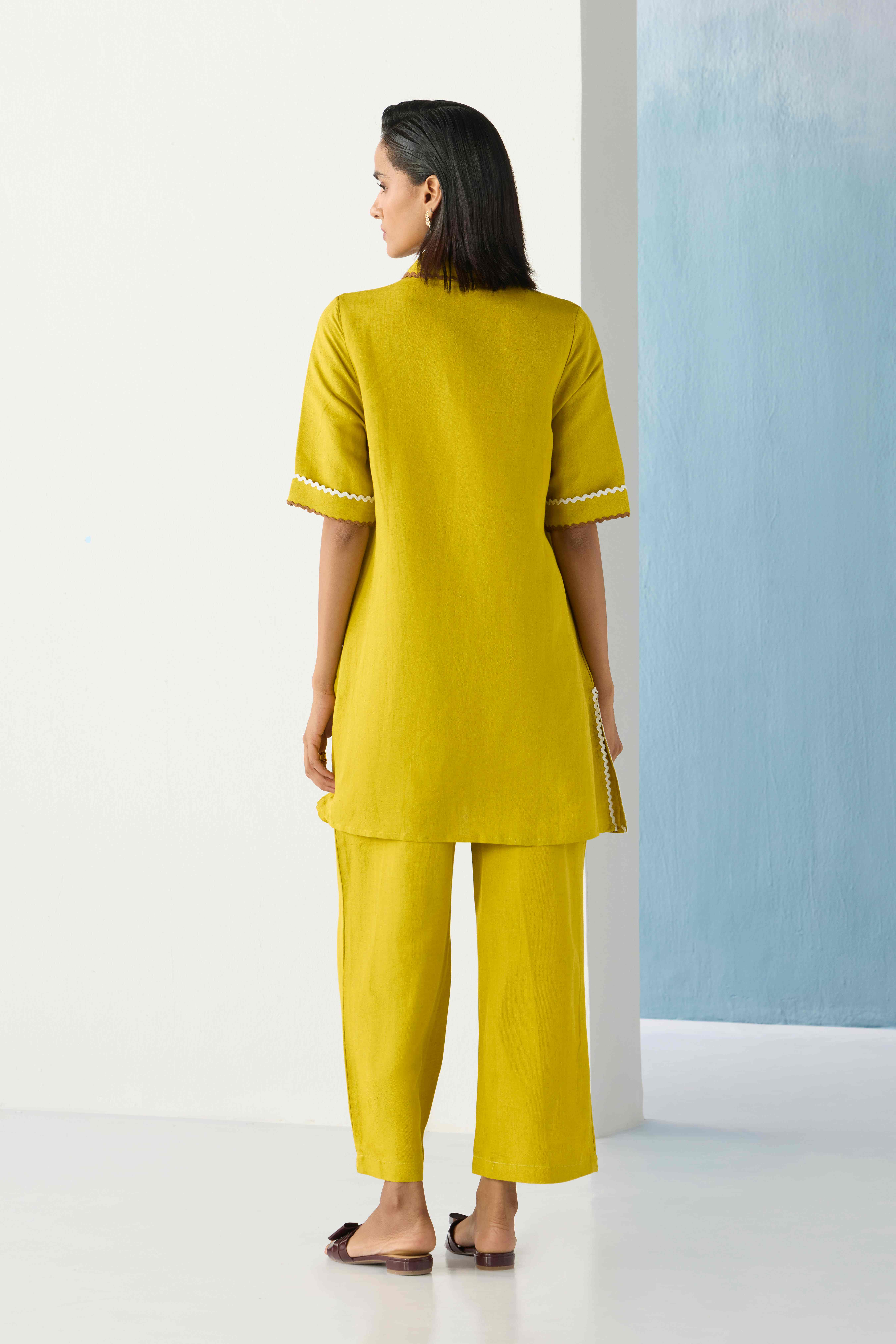 Ochre straight-fit kurti