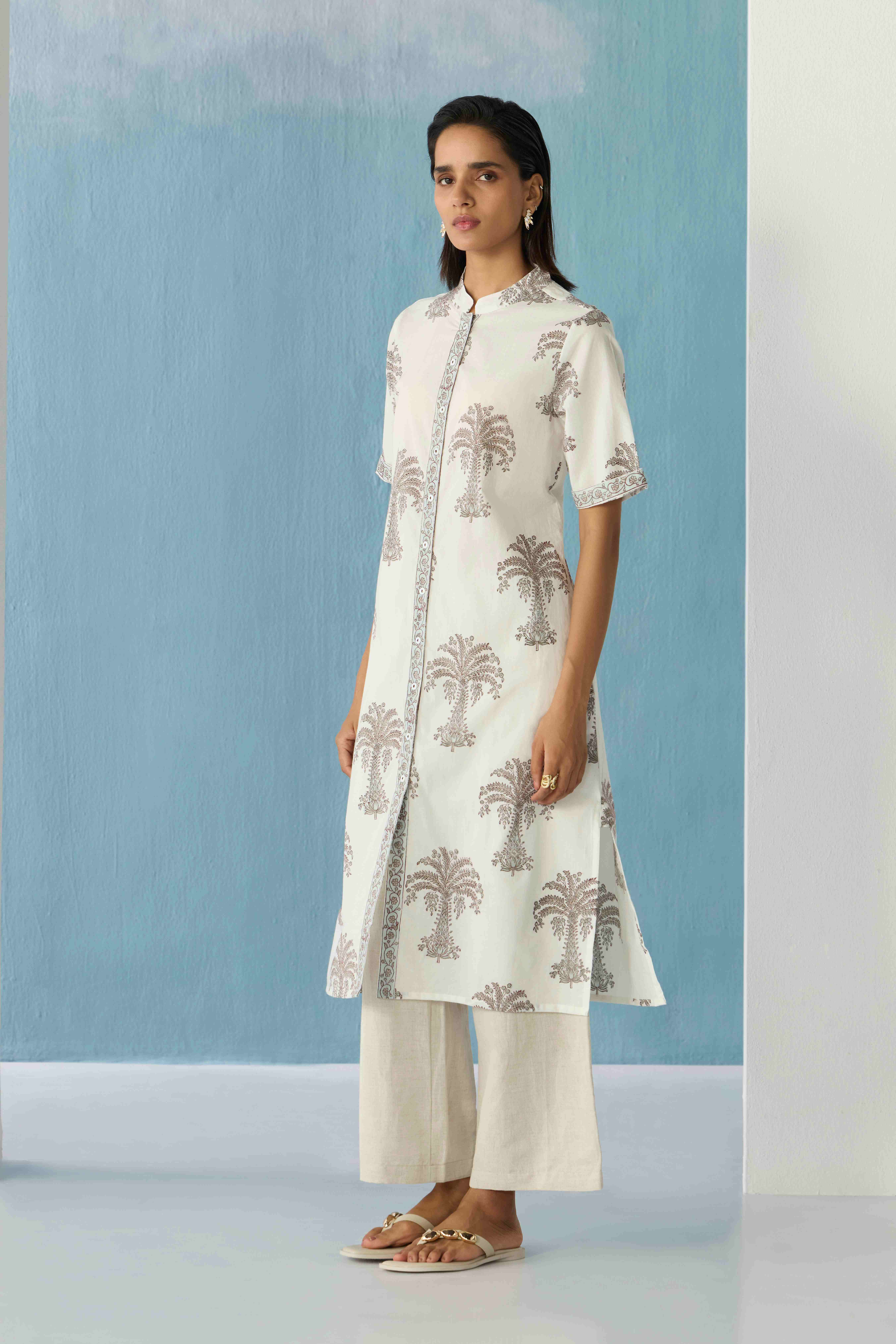 Ivory palm kurta