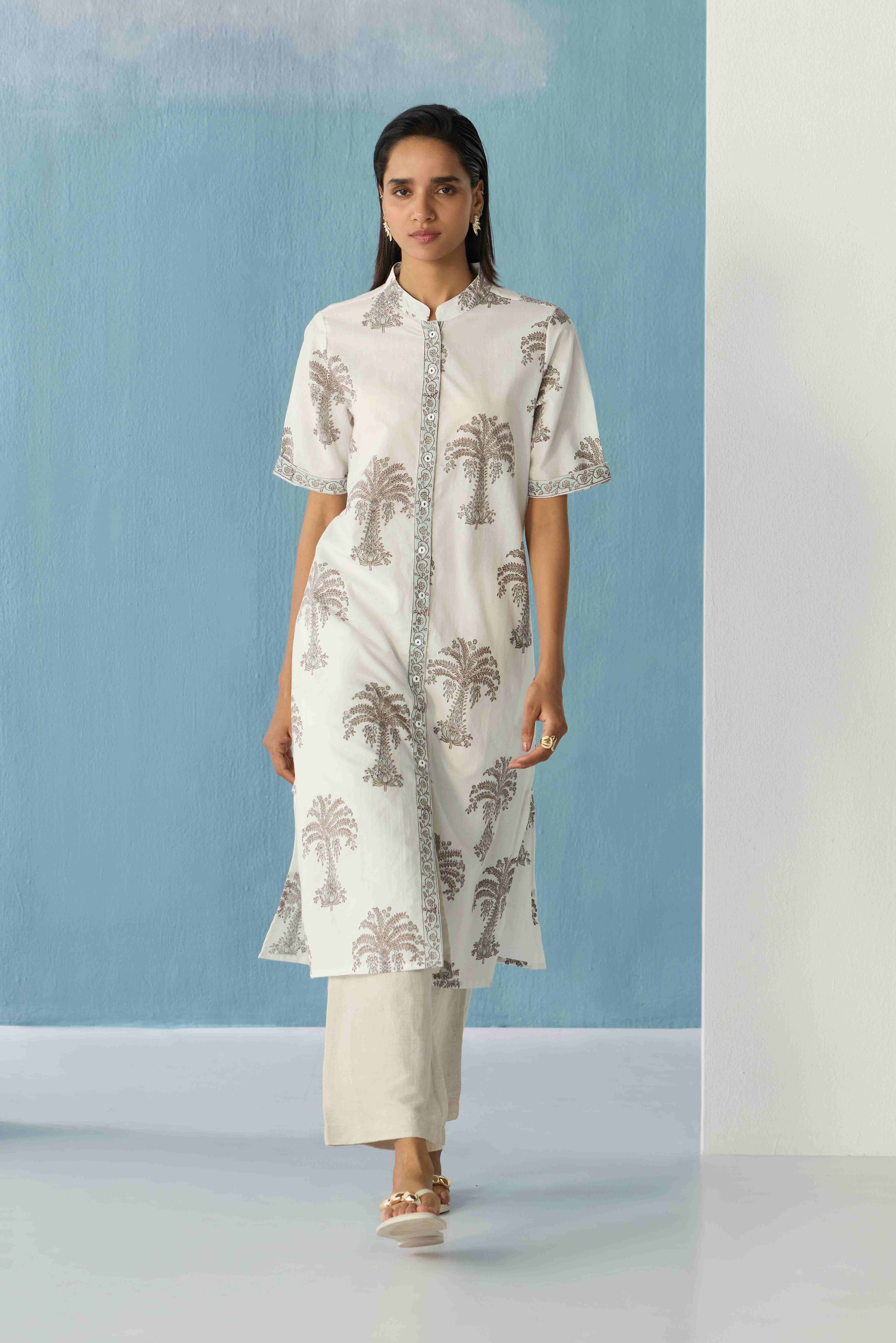 Ivory palm kurta