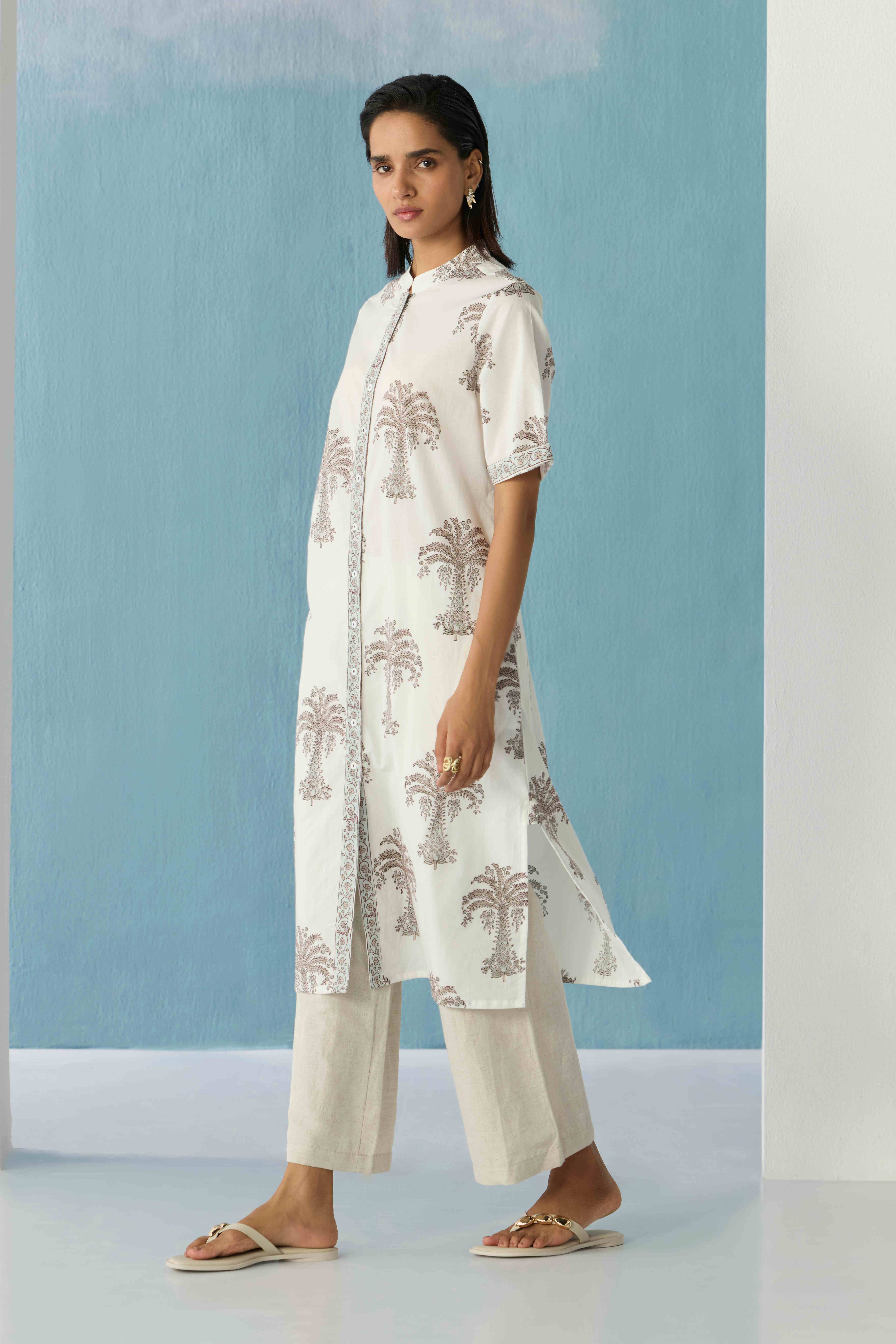 Ivory palm kurta