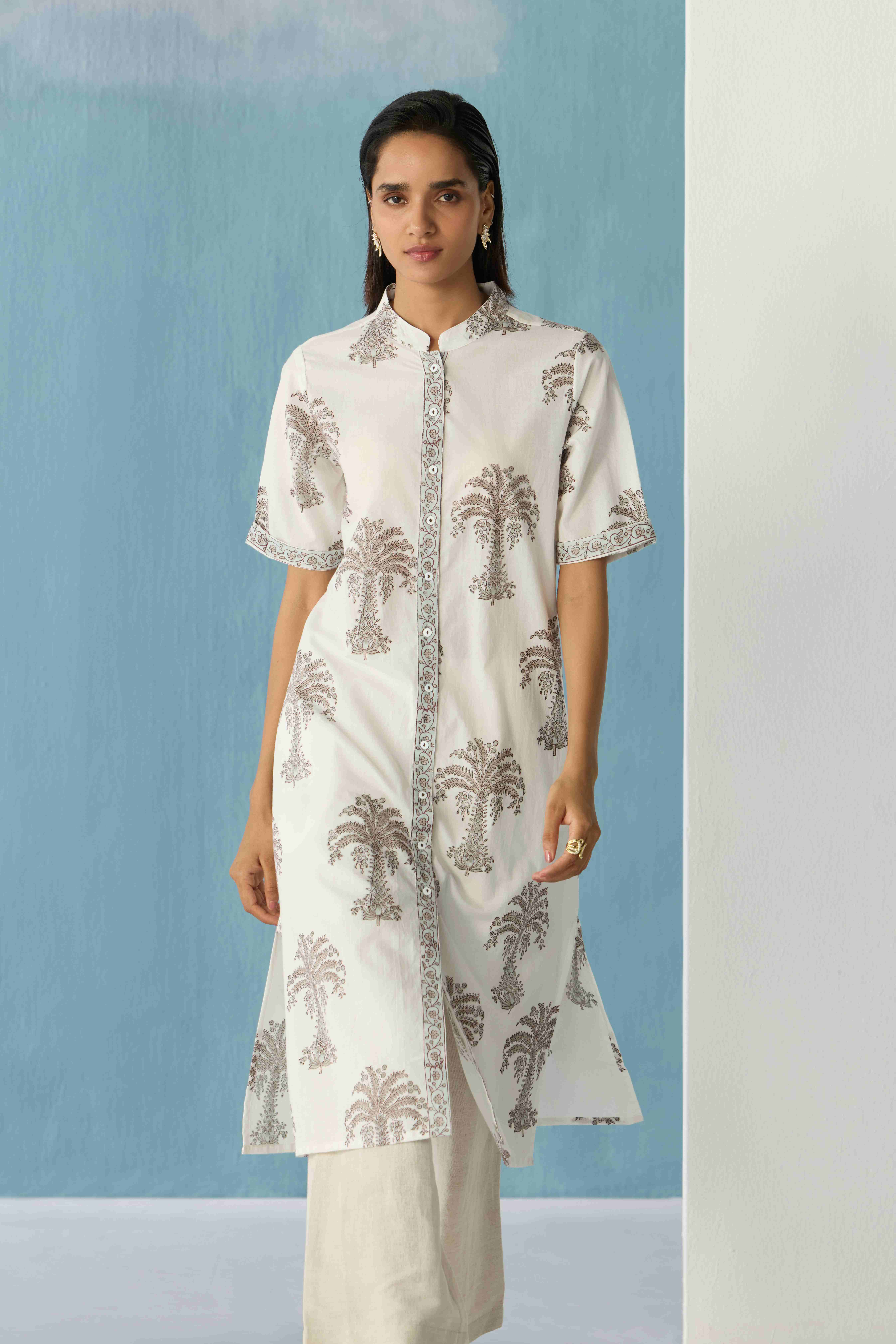 Ivory palm kurta