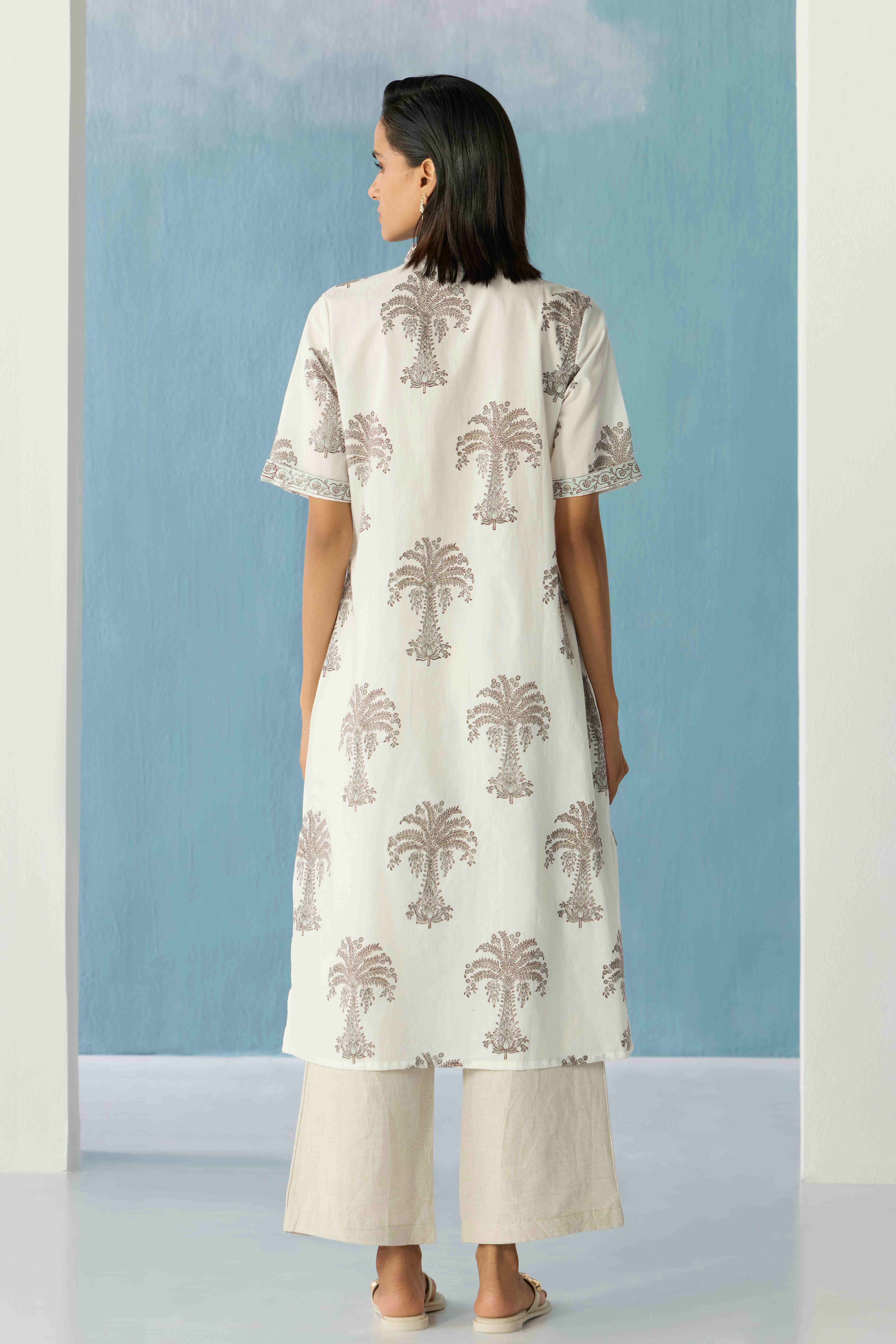 Ivory palm kurta