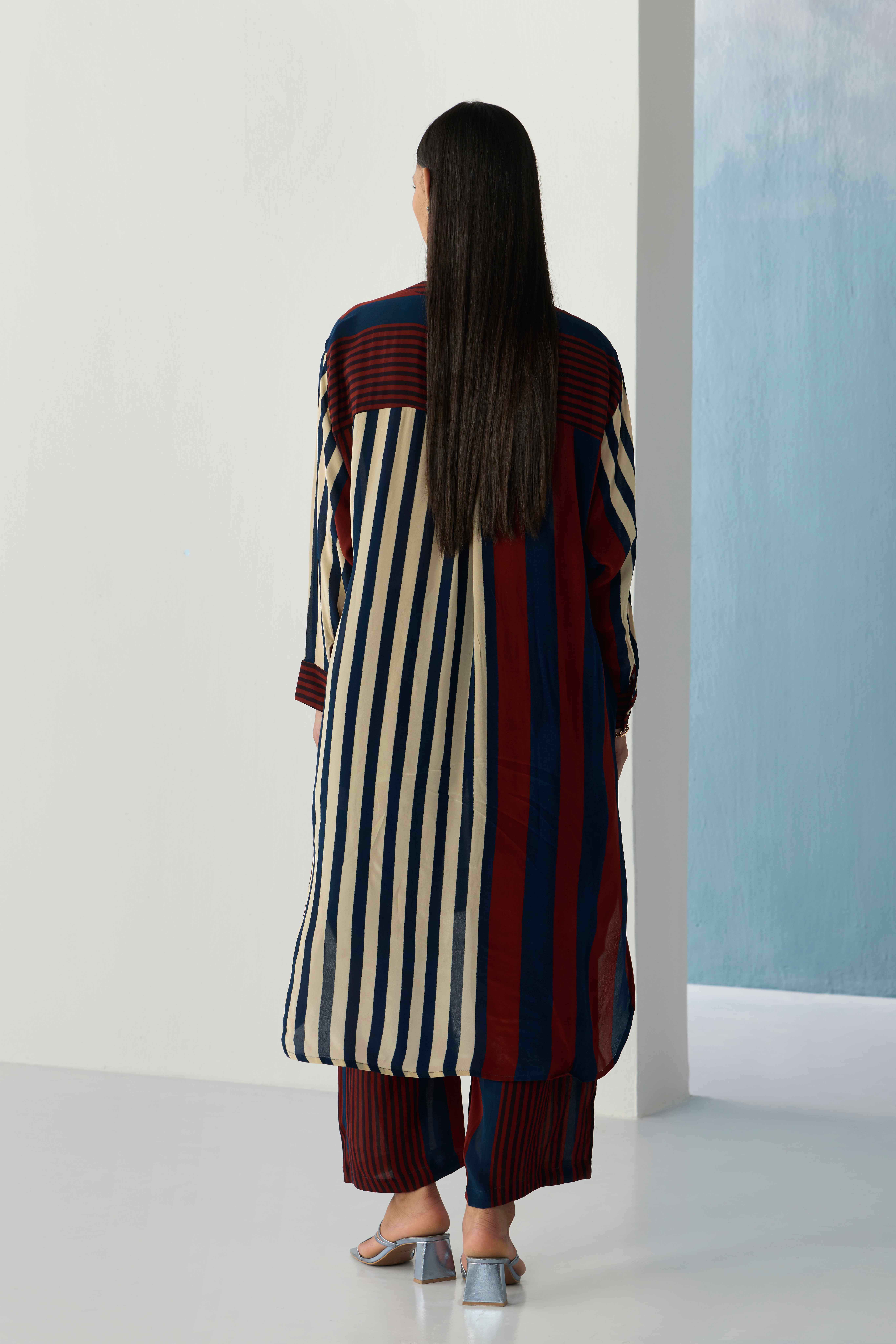 Striped Ajrakh Kurta