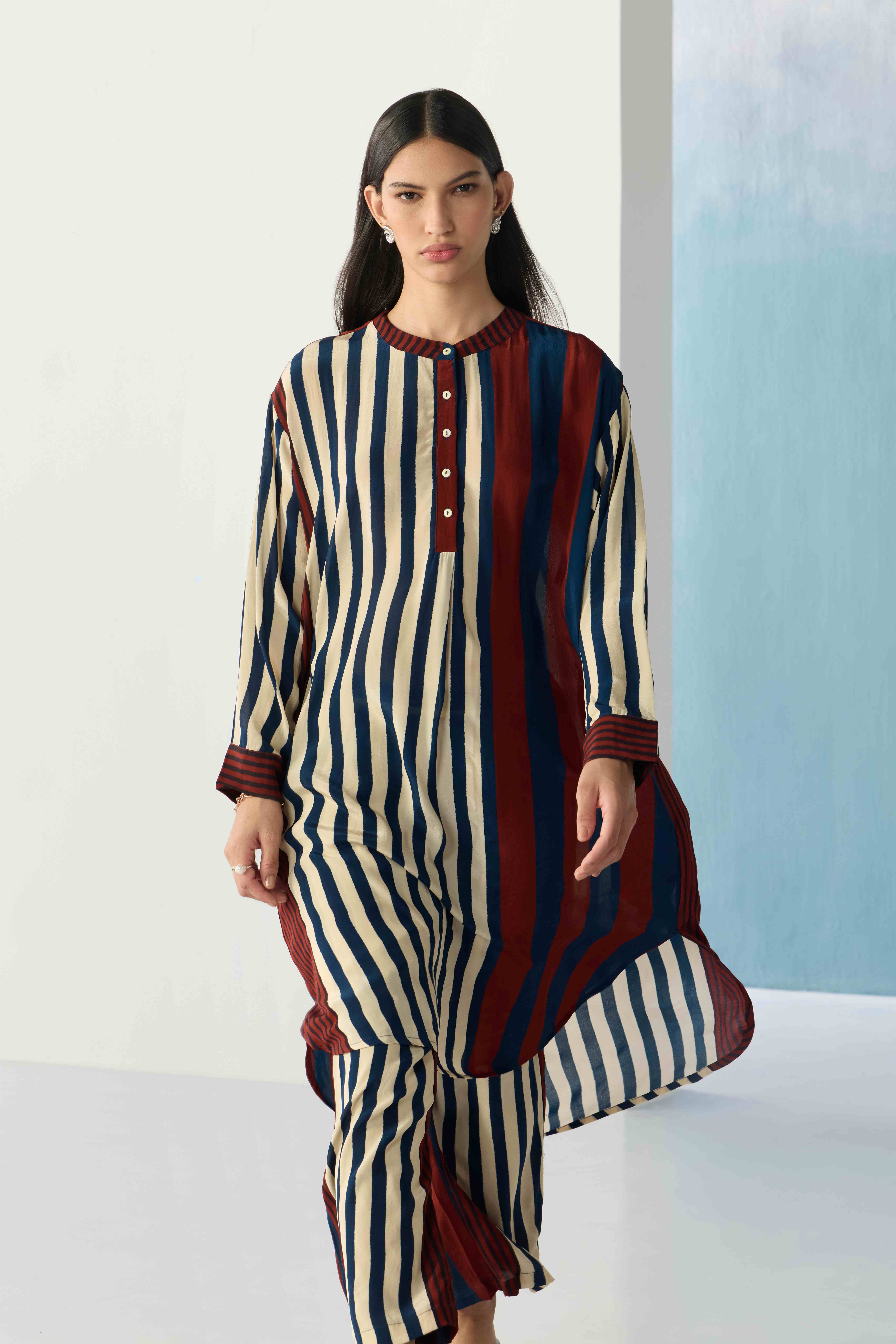 Striped Ajrakh Kurta