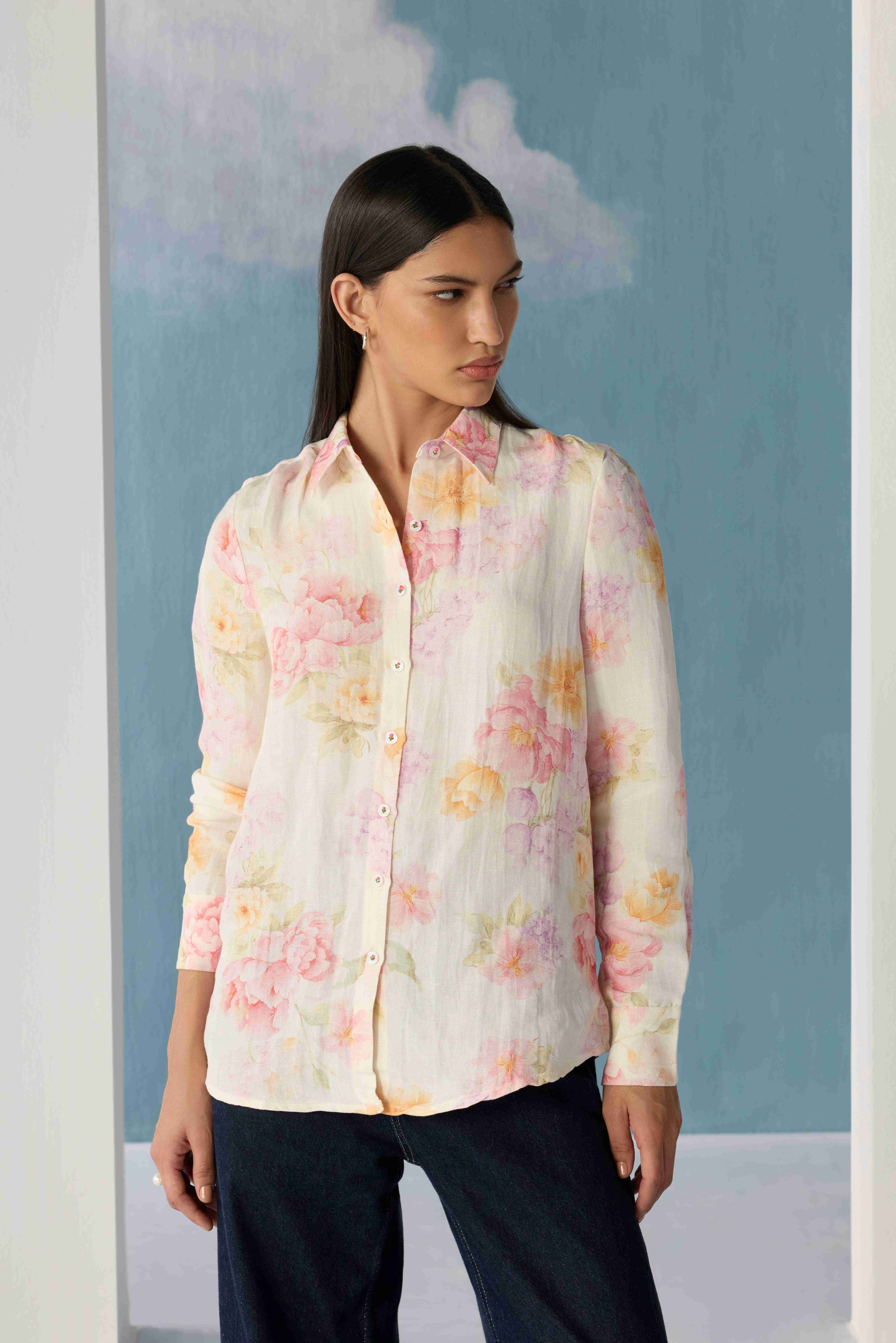 Pastel Blooming garden shirt