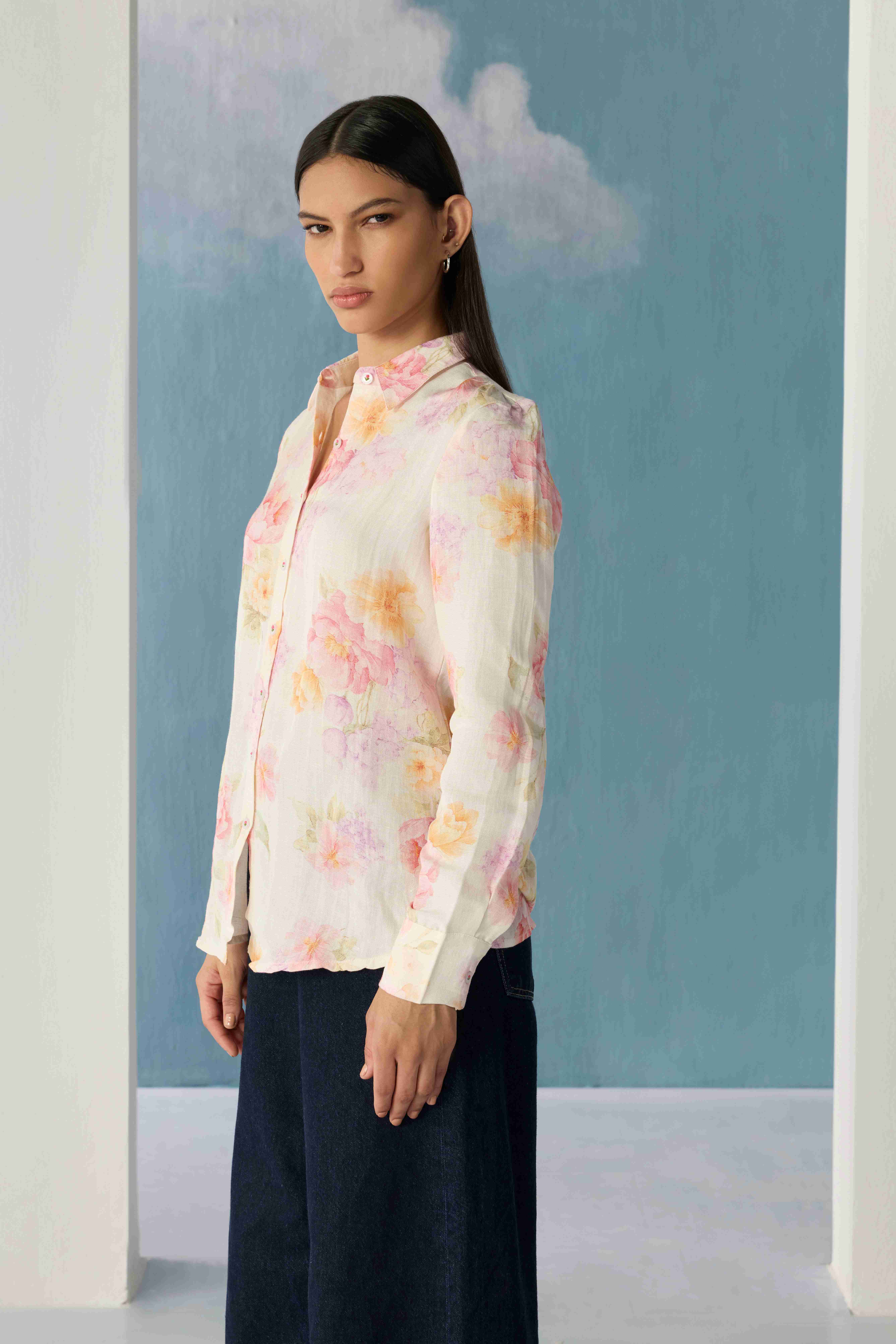 Pastel Blooming garden shirt