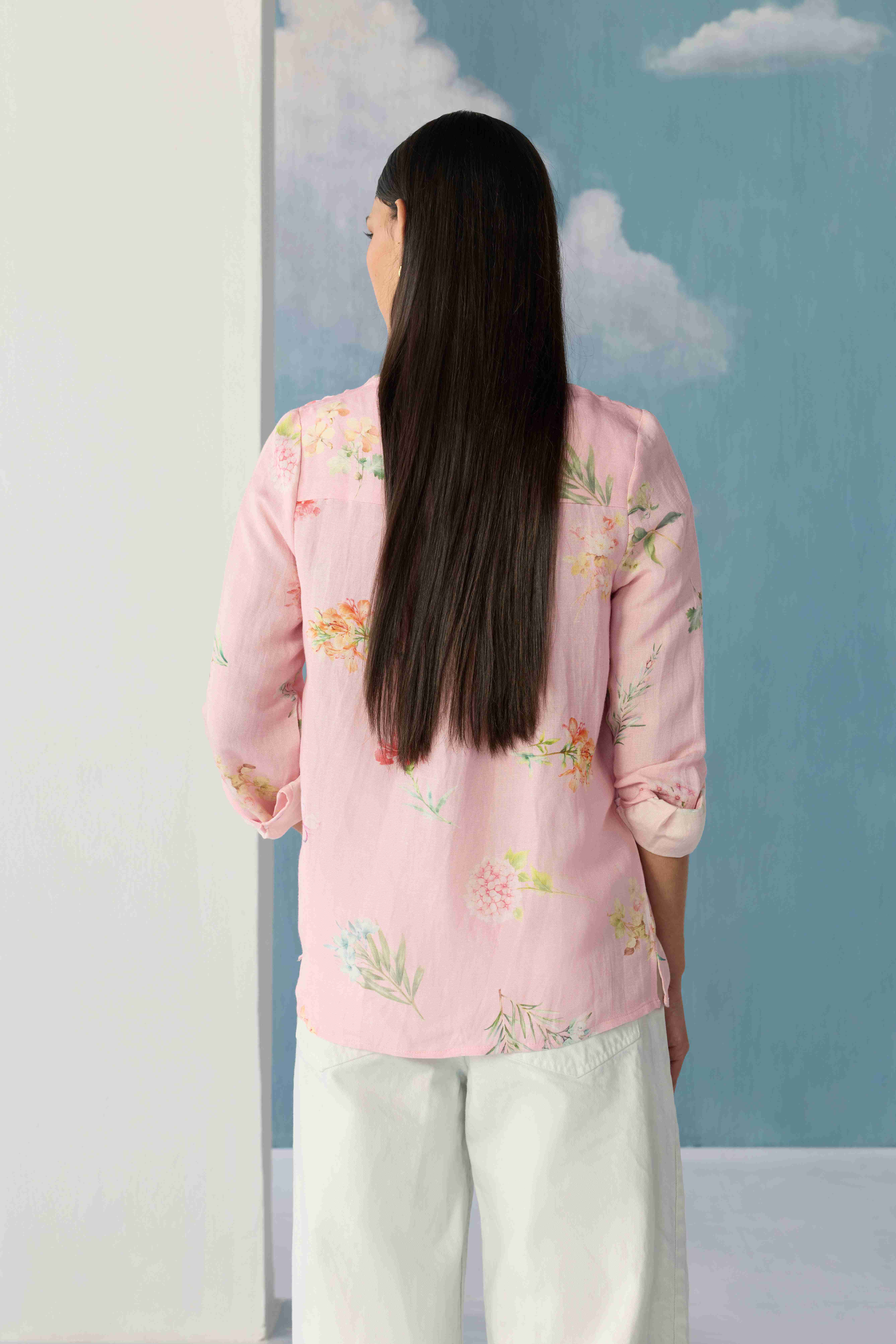 Soft pink florals shirt