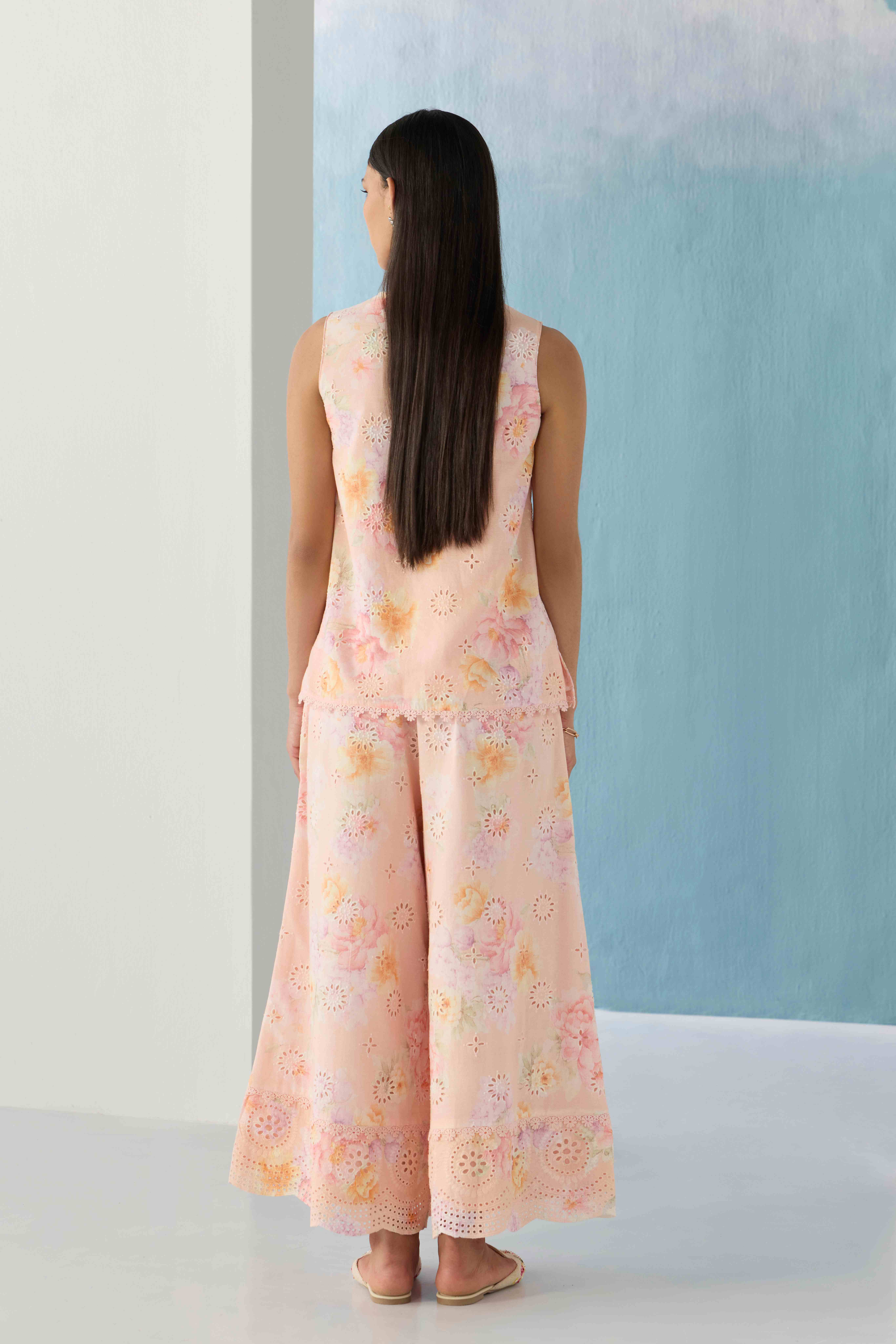 Dreamy florals schiffli palazzo