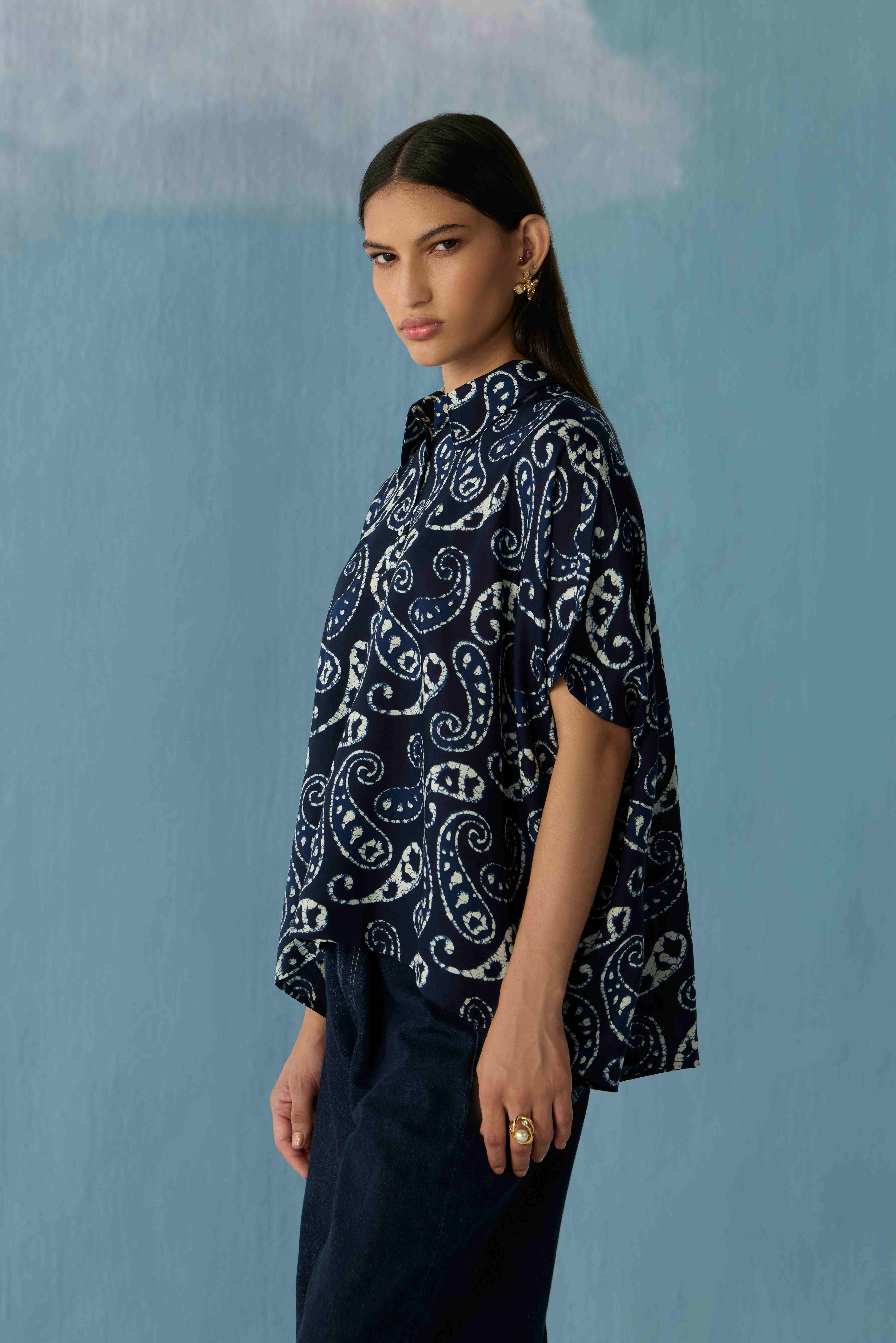 Midnight Ajrakh Classic Top