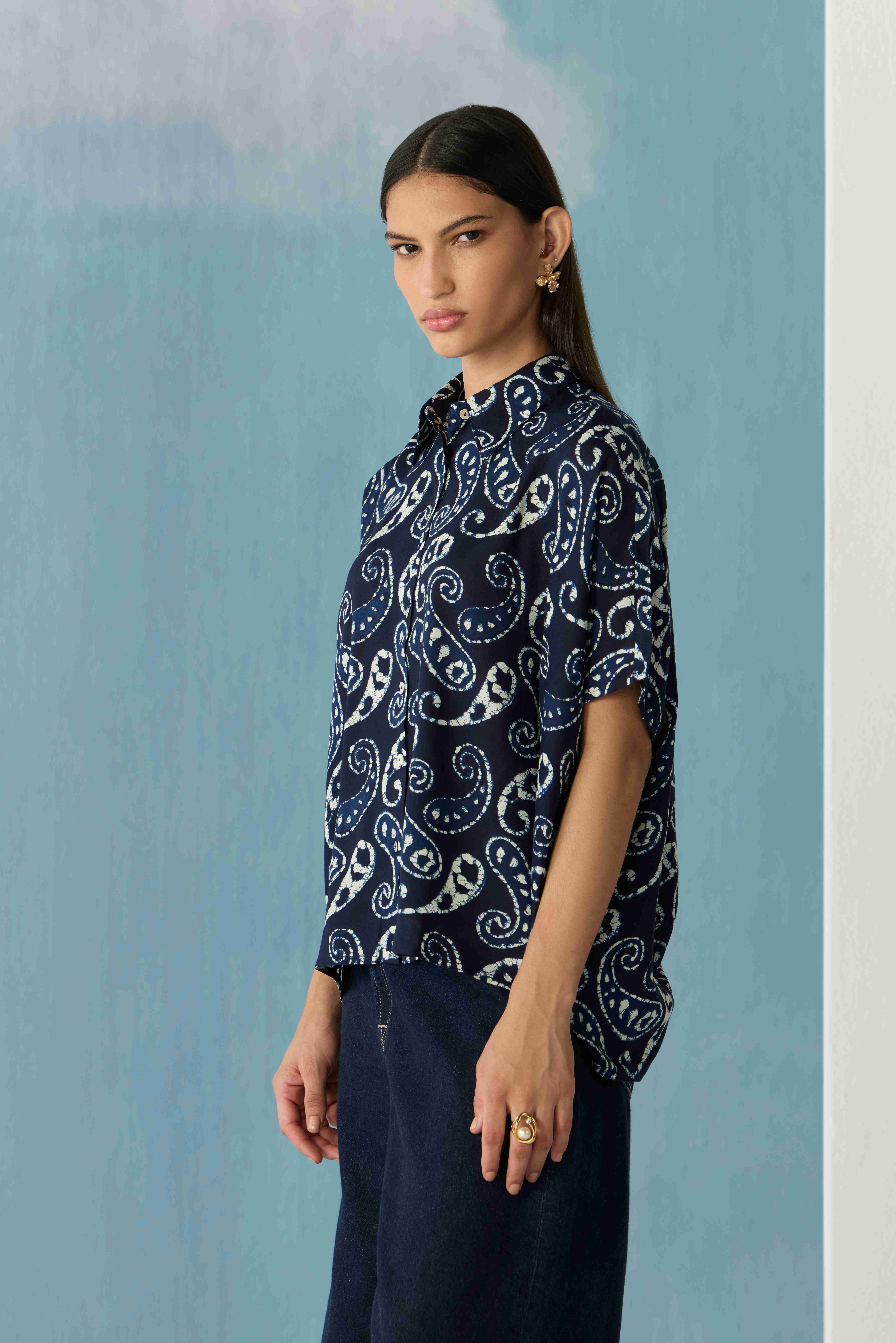 Midnight Ajrakh Classic Top