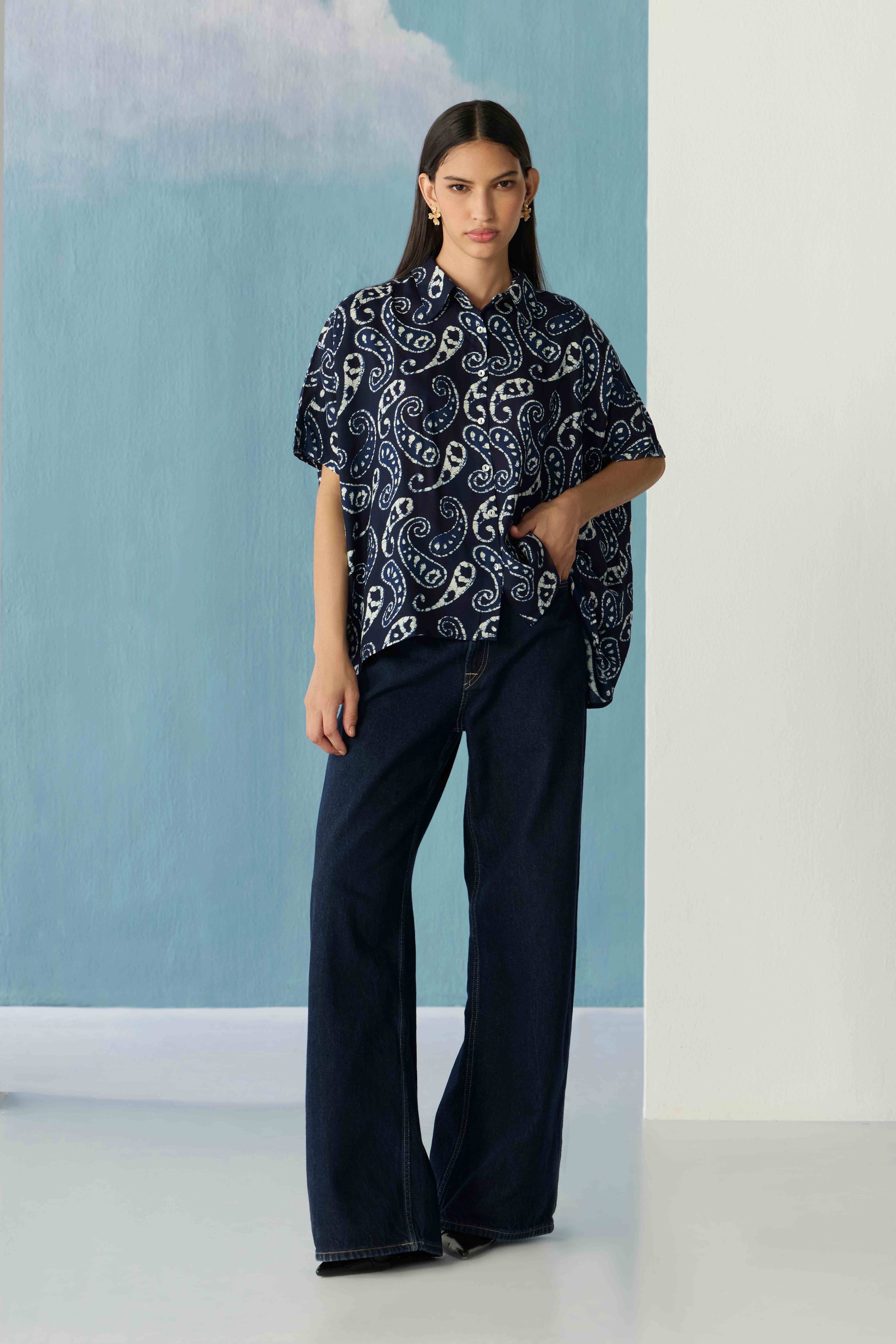 Midnight Ajrakh Classic Top