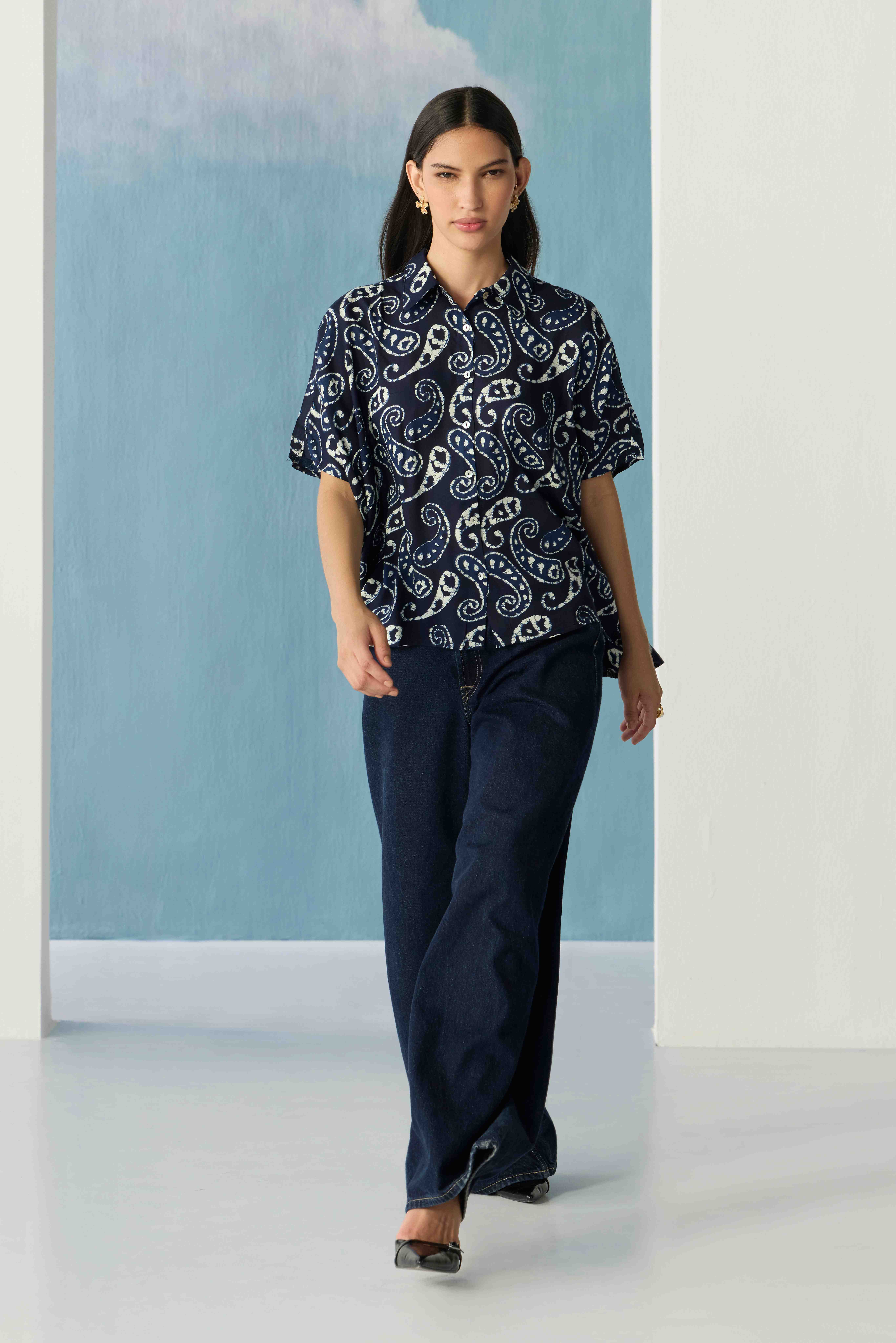 Midnight Ajrakh Classic Top