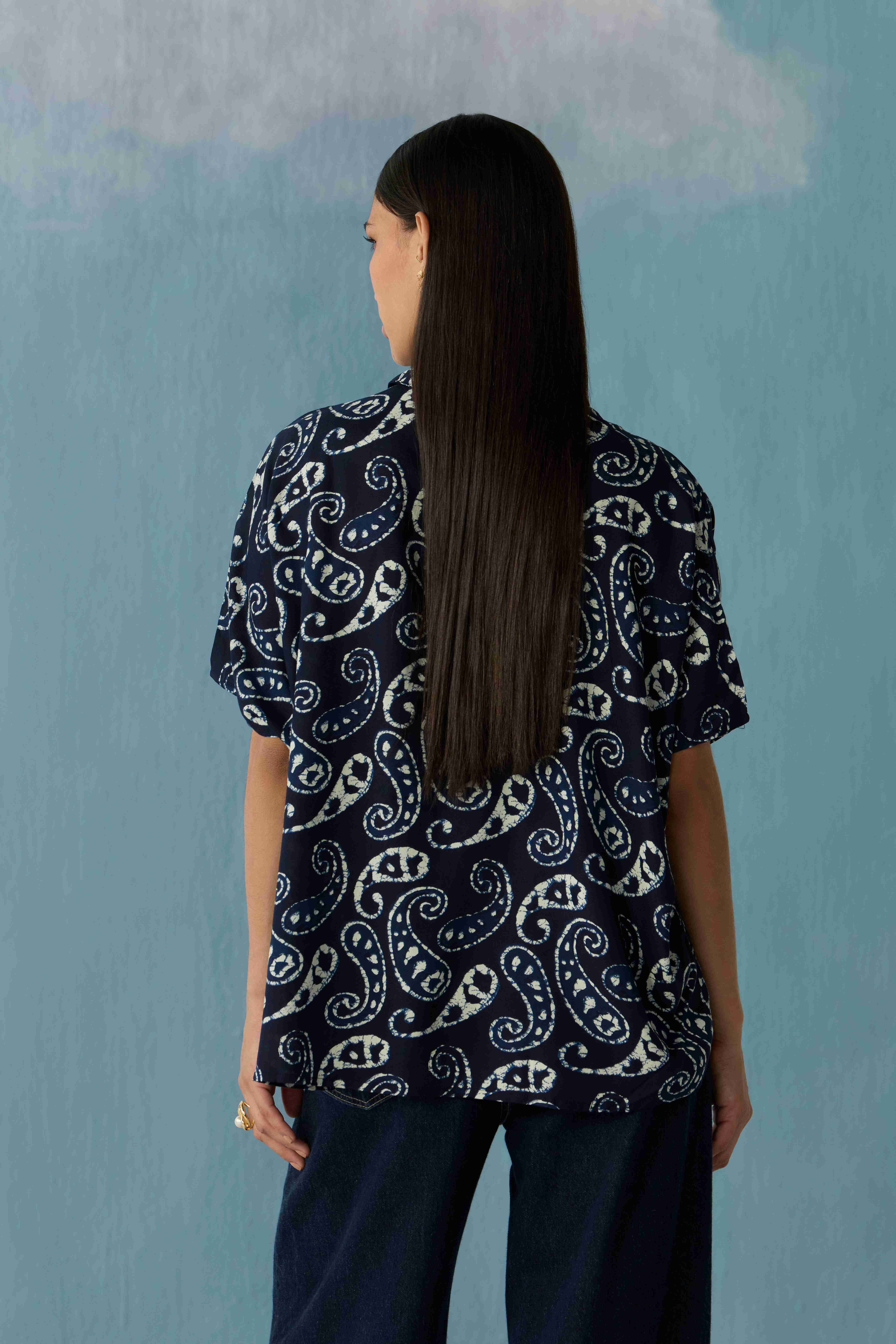 Midnight Ajrakh Classic Top