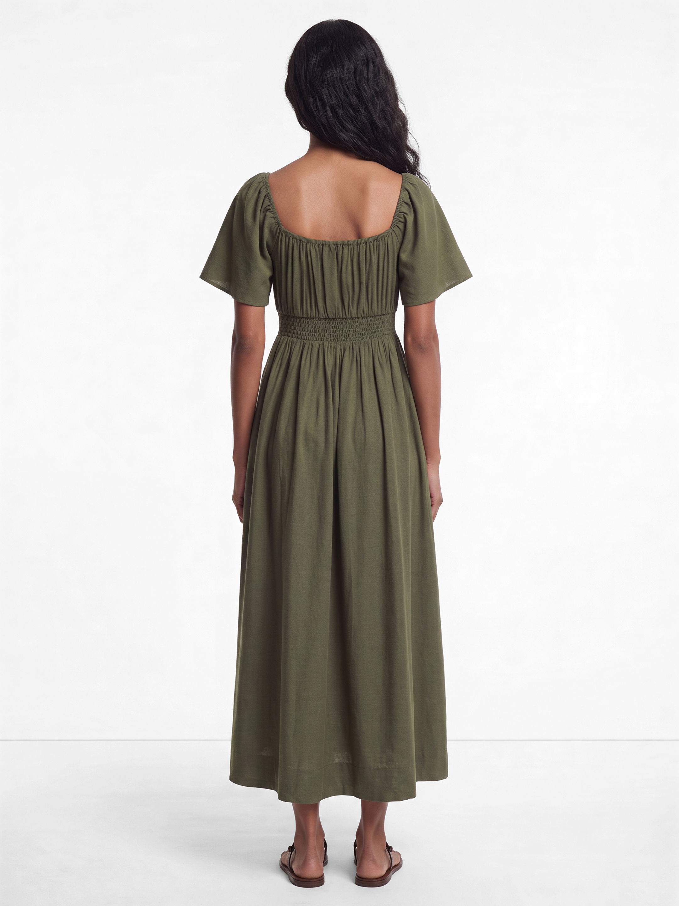 Clemia Olive Dress