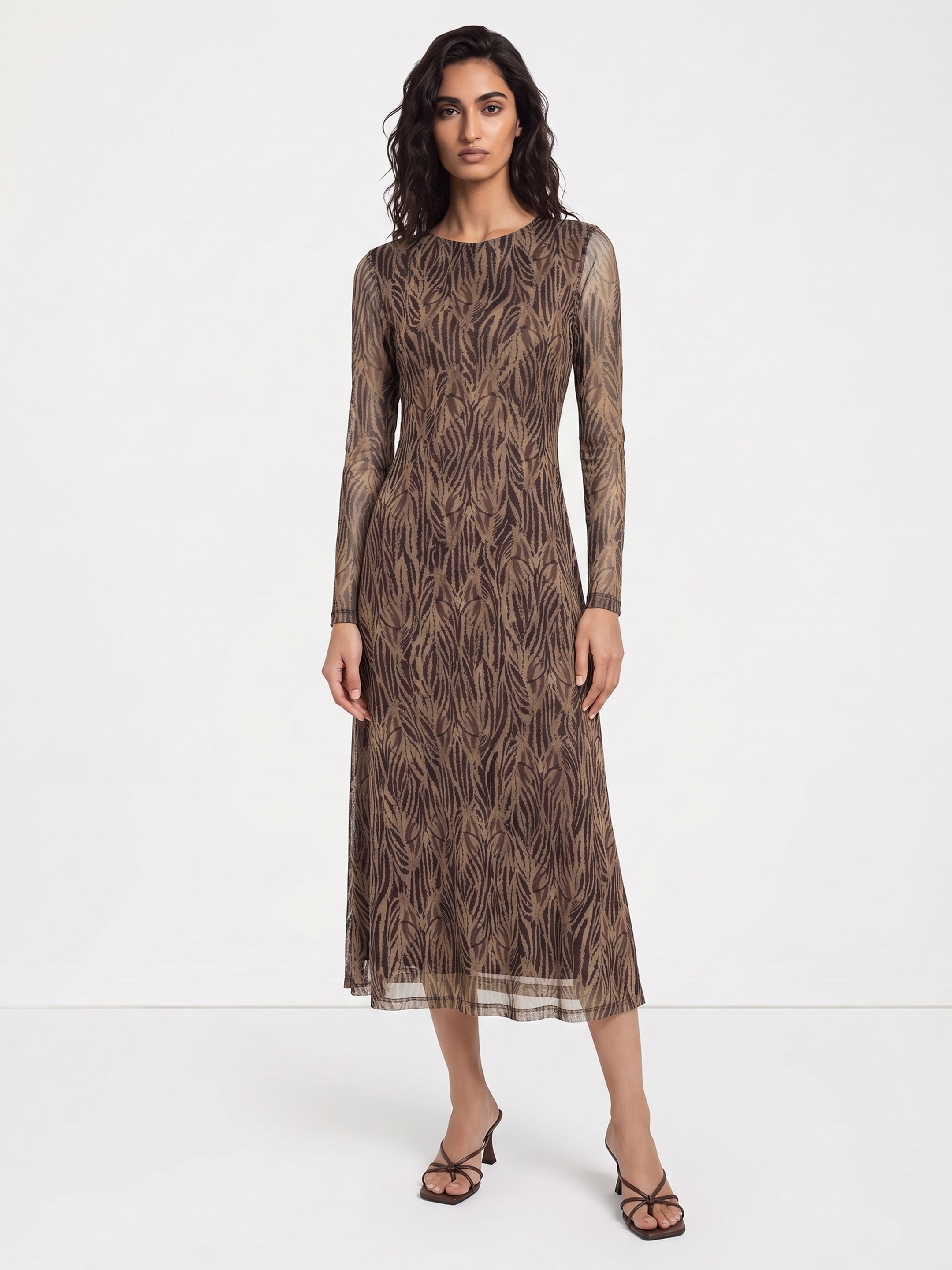 Kasia Brown Printed Dress