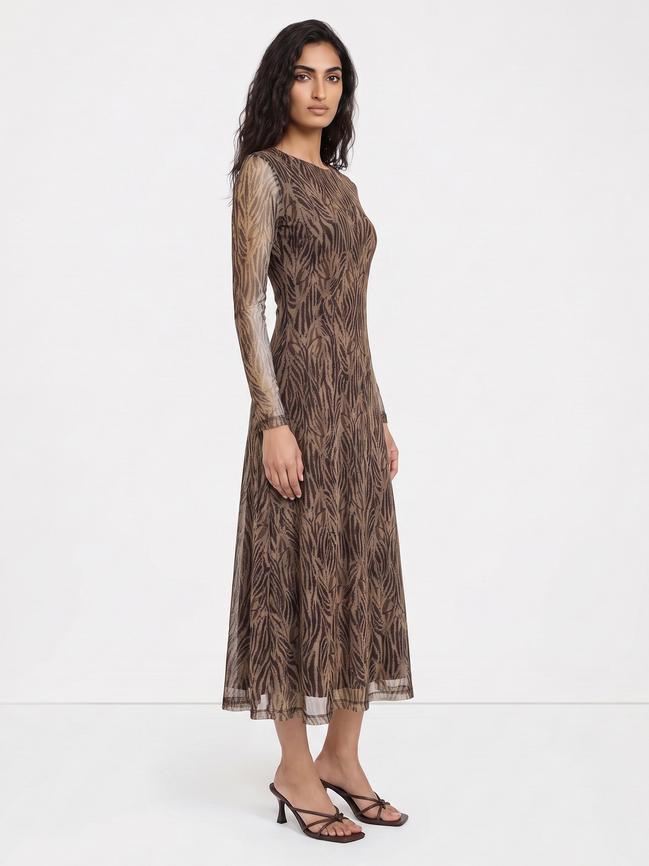 Kasia Brown Printed Dress